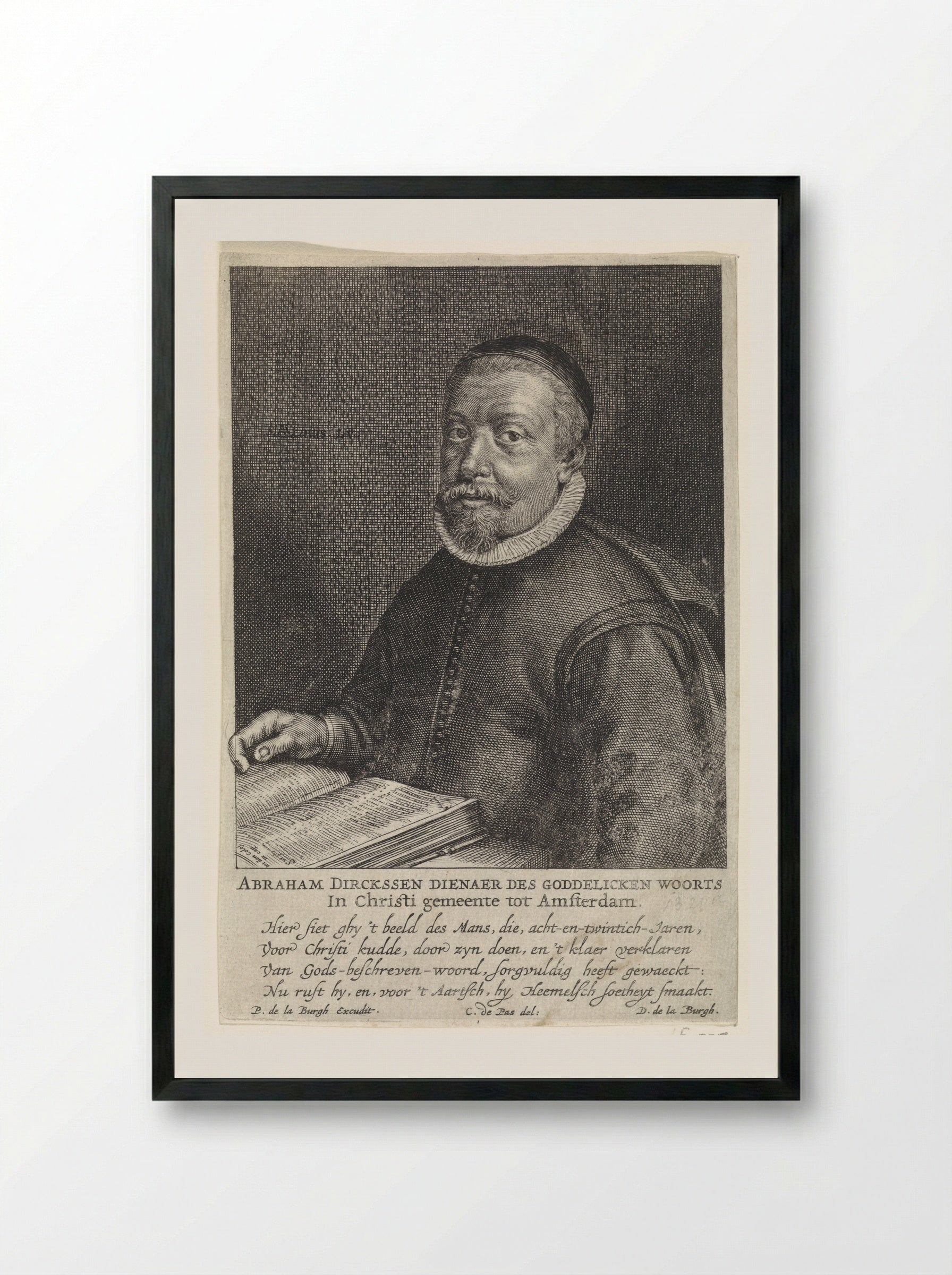 Portret van Abraham Dirksz. Bierens - Crispijn van de Passe (II) - Framed Print Black