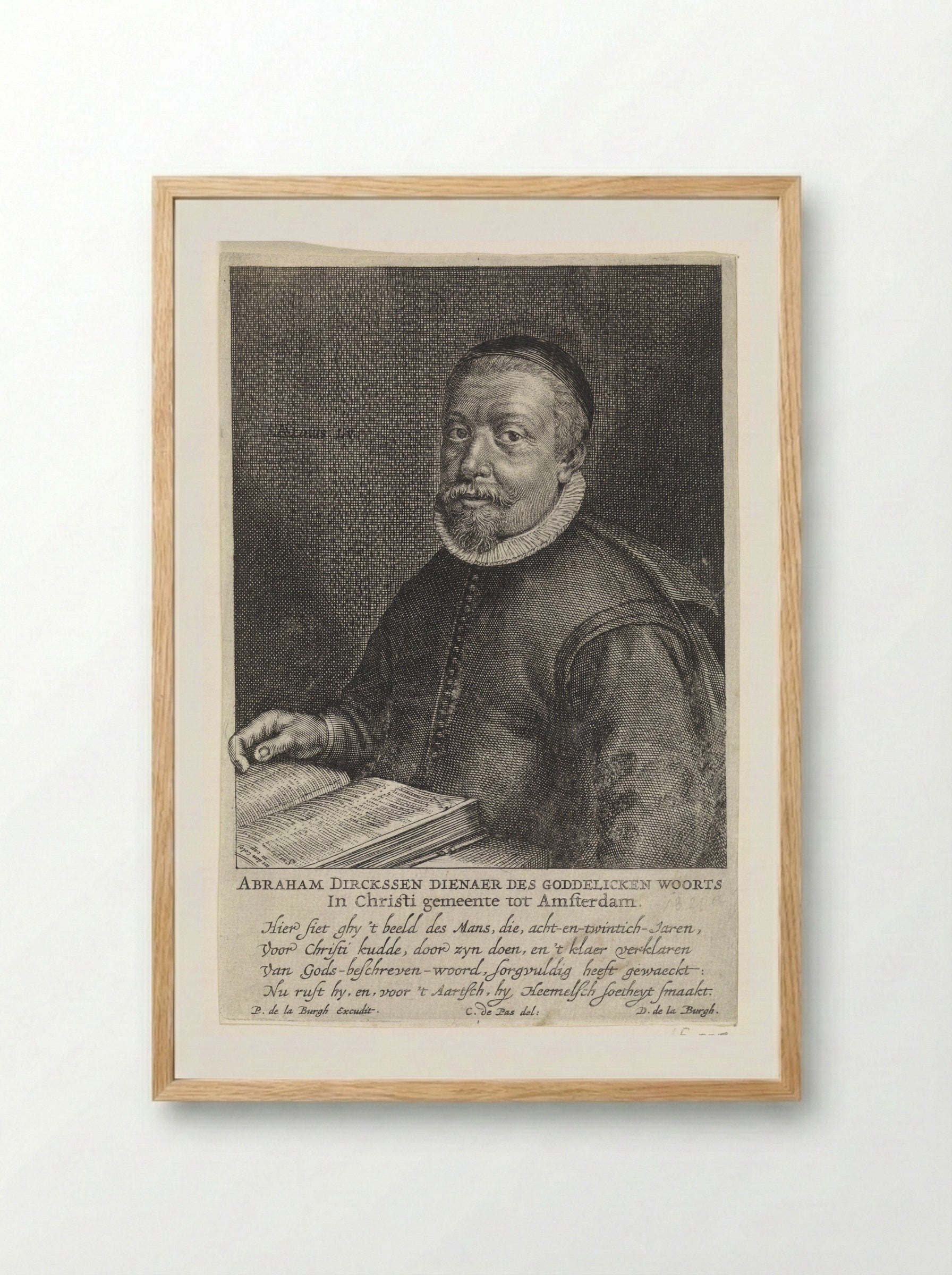 Portret van Abraham Dirksz. Bierens - Crispijn van de Passe (II) - Framed Print Wood