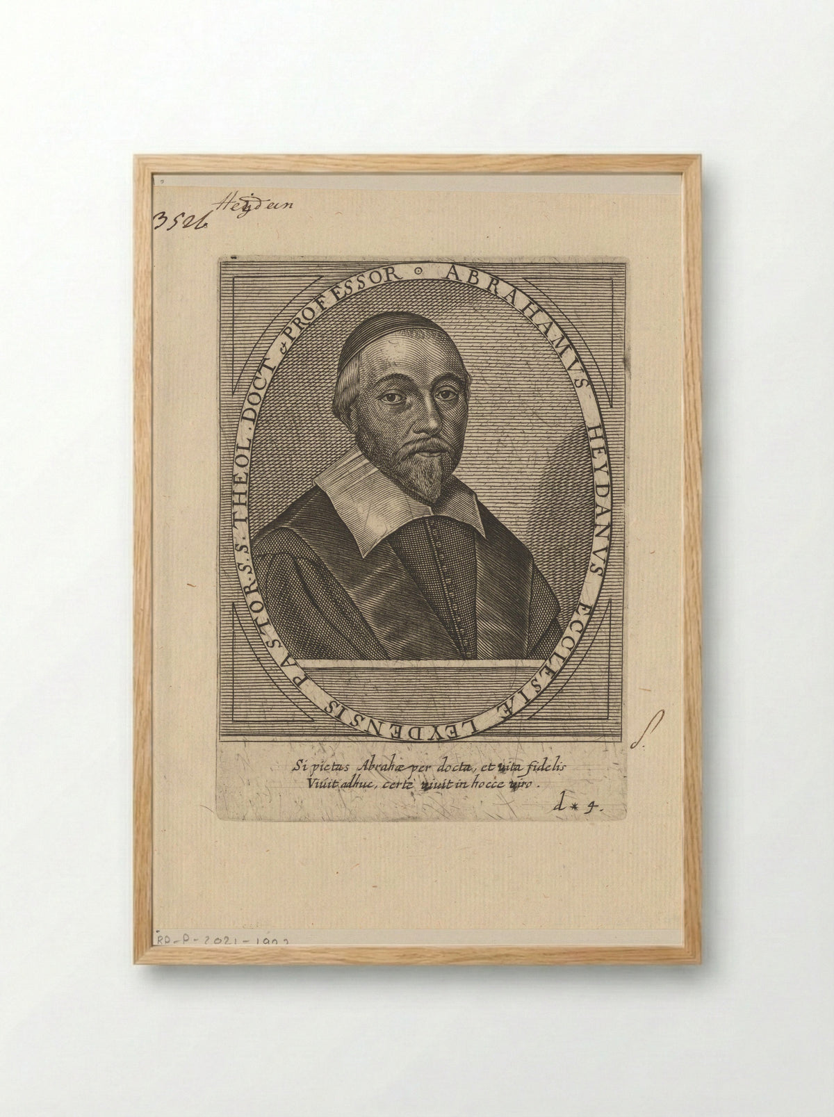 Portret van Abraham Heidanus - Johannes Ammon - Framed Print Wood