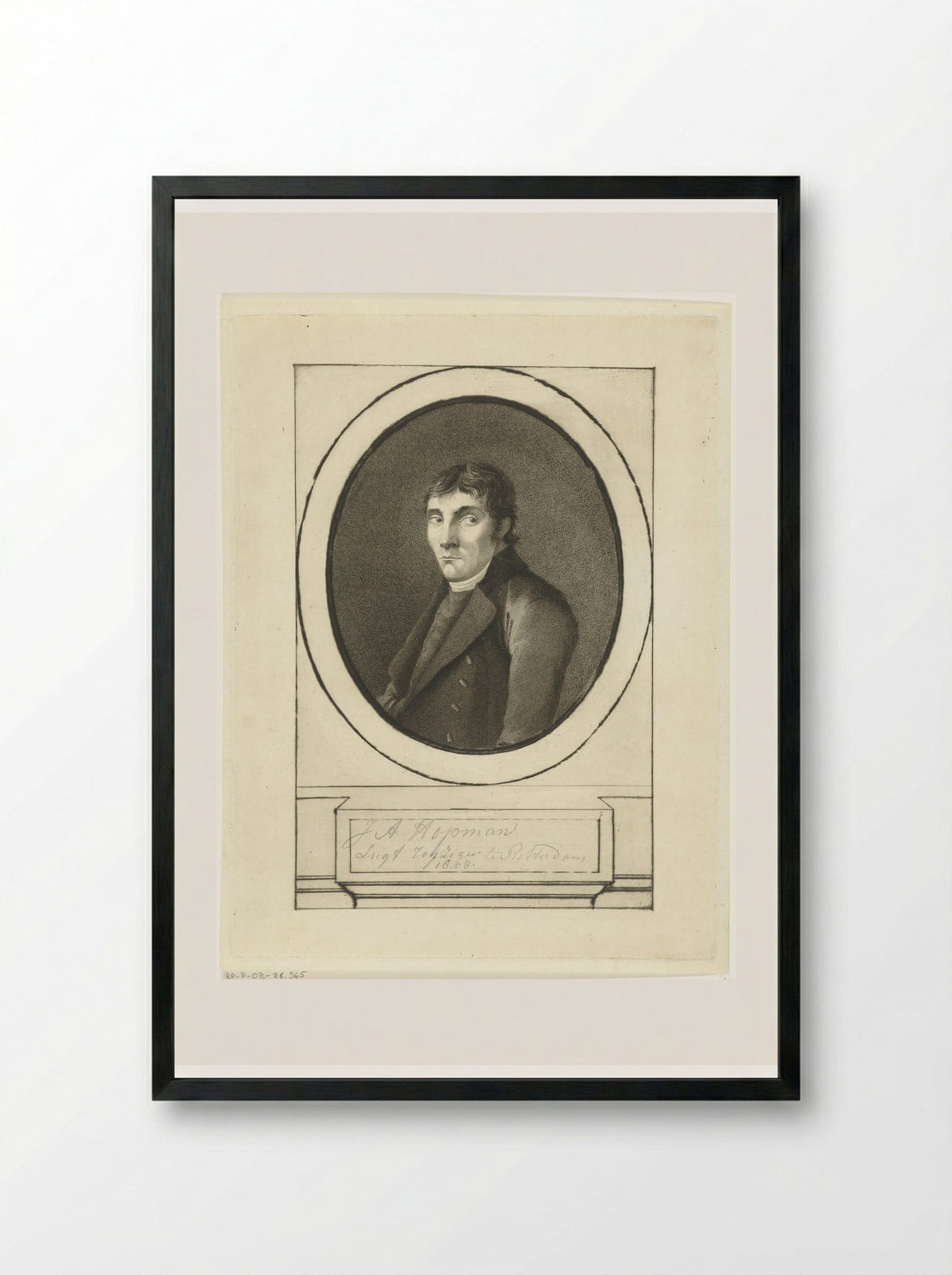 Portret van Abraham Hopman - Joannes Bemme - Framed Print Black
