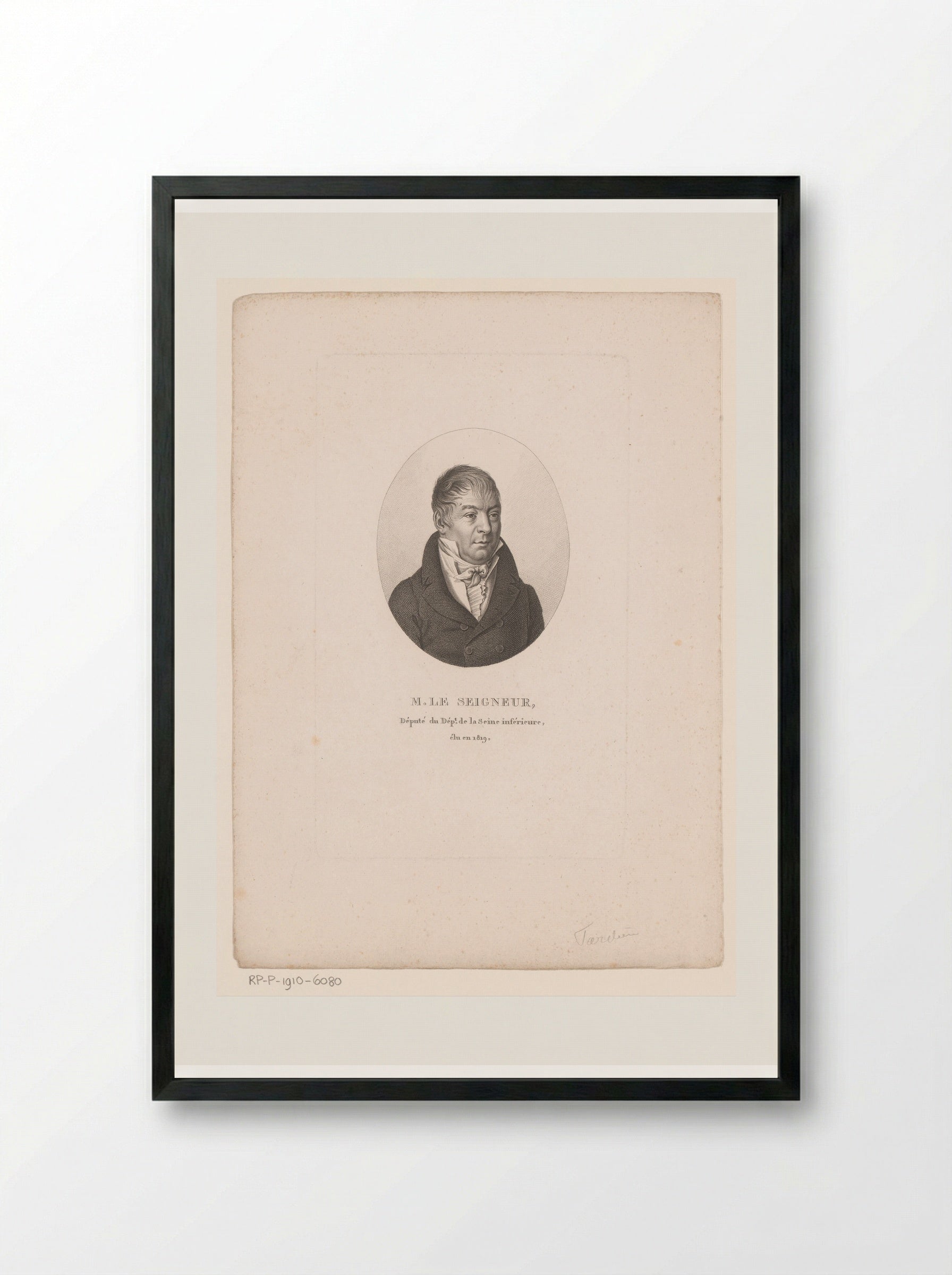 Portret van Abraham Leseigneur - Ambroise Tardieu - Framed Print Black