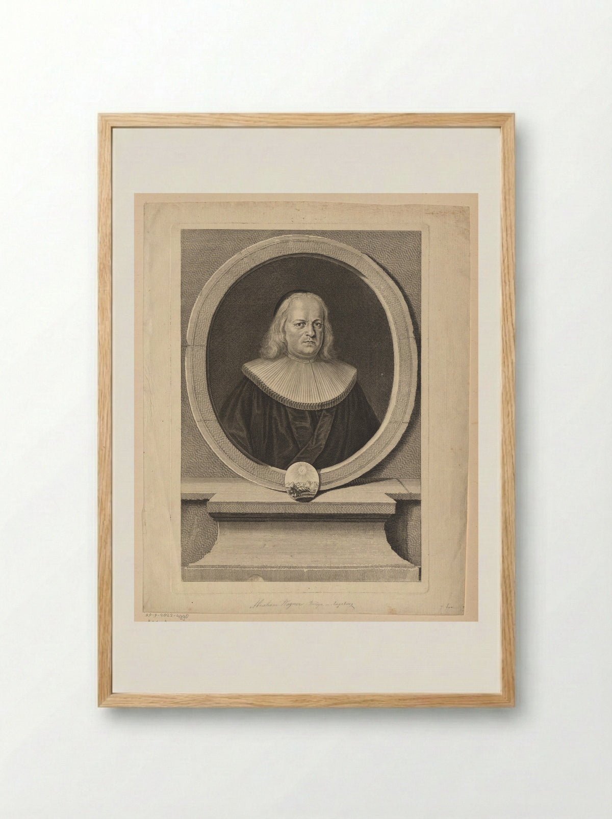 Portret van Abraham Wagner - Johann Balthasar Probst - Framed Print Wood
