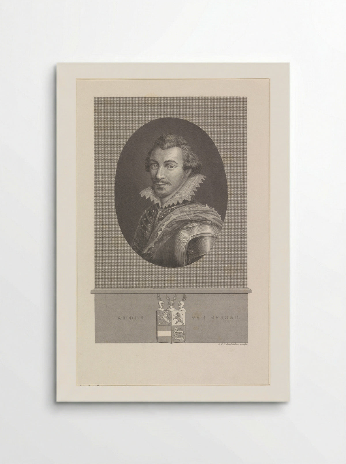 Portret van Adolf, graaf van Nassau-Siegen - J.F.C. Reckleben - Poster