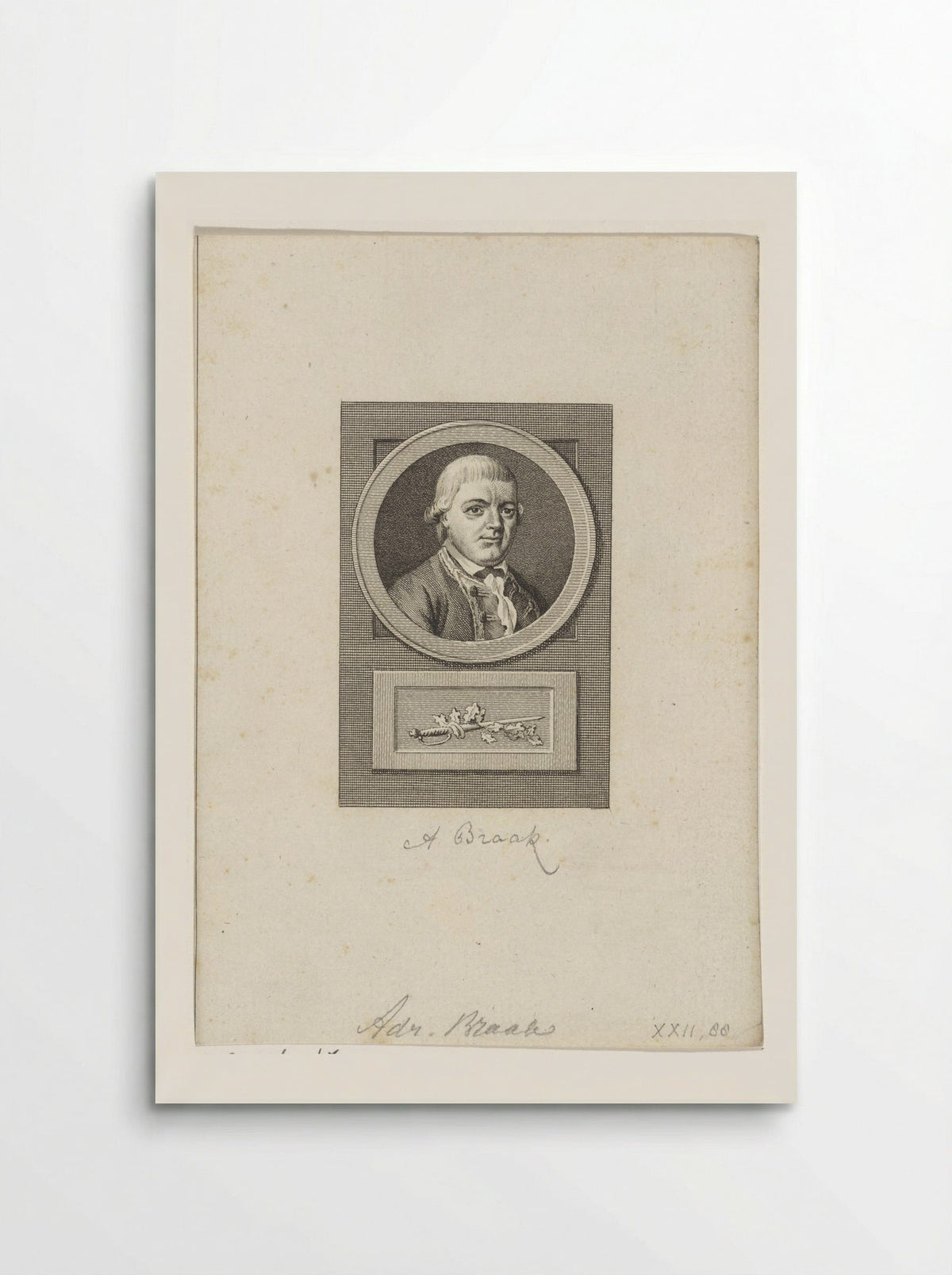 Portret van Adriaan Braak - Reinier Vinkeles - Poster