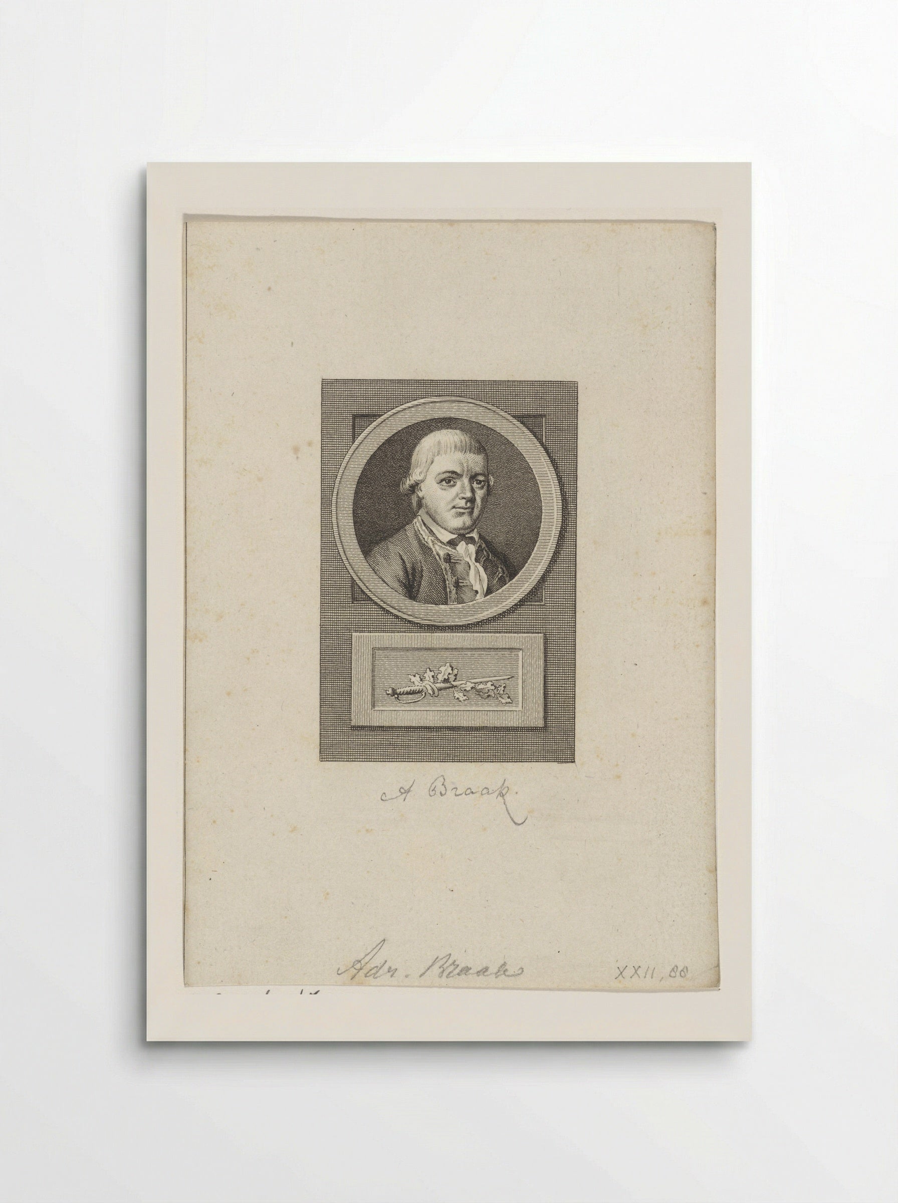 Portret van Adriaan Braak - Reinier Vinkeles - Poster