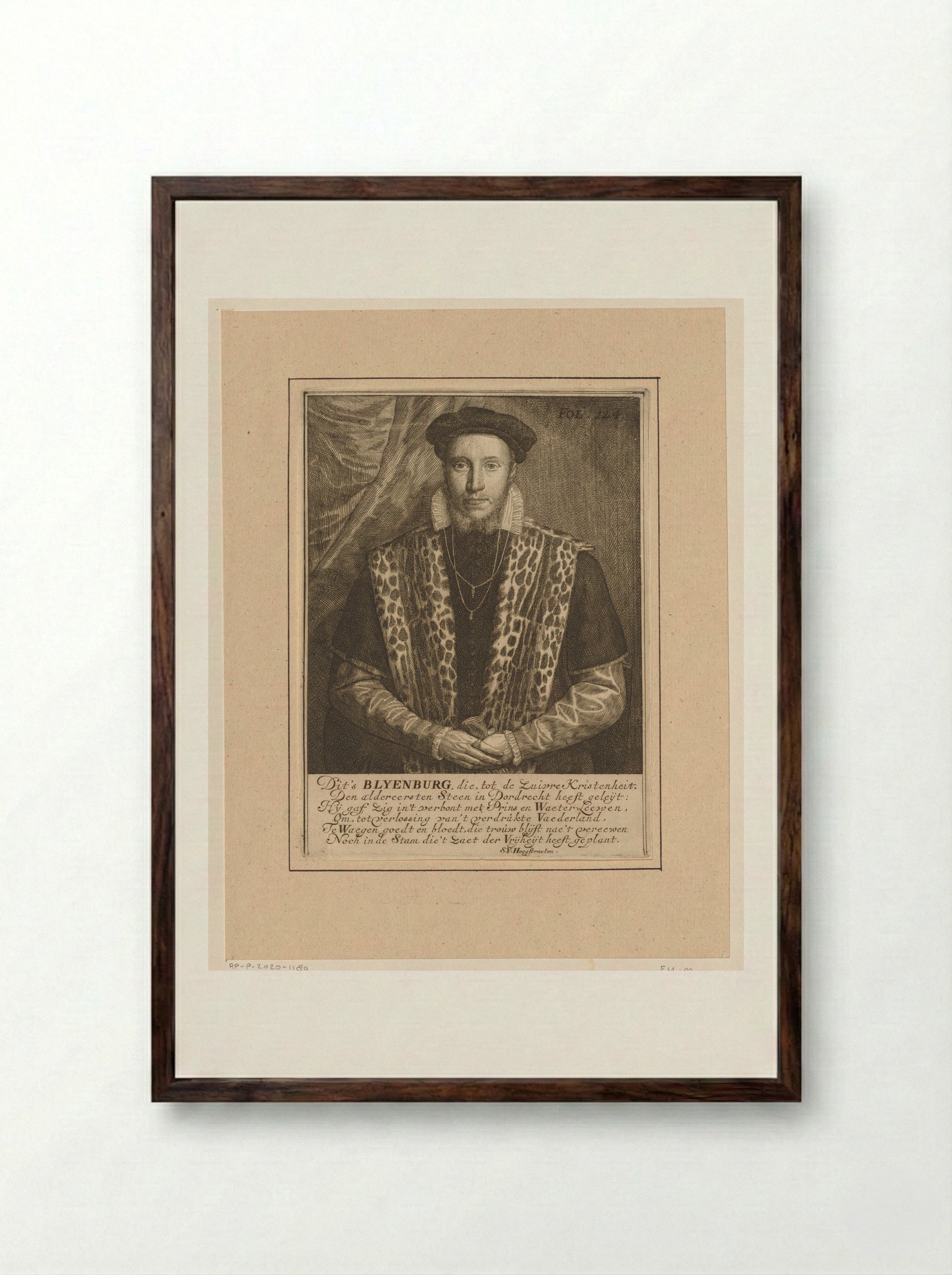 Portret van Adriaen van Blijenburgh - Simon onder de Linde - Framed Print Dark Wood