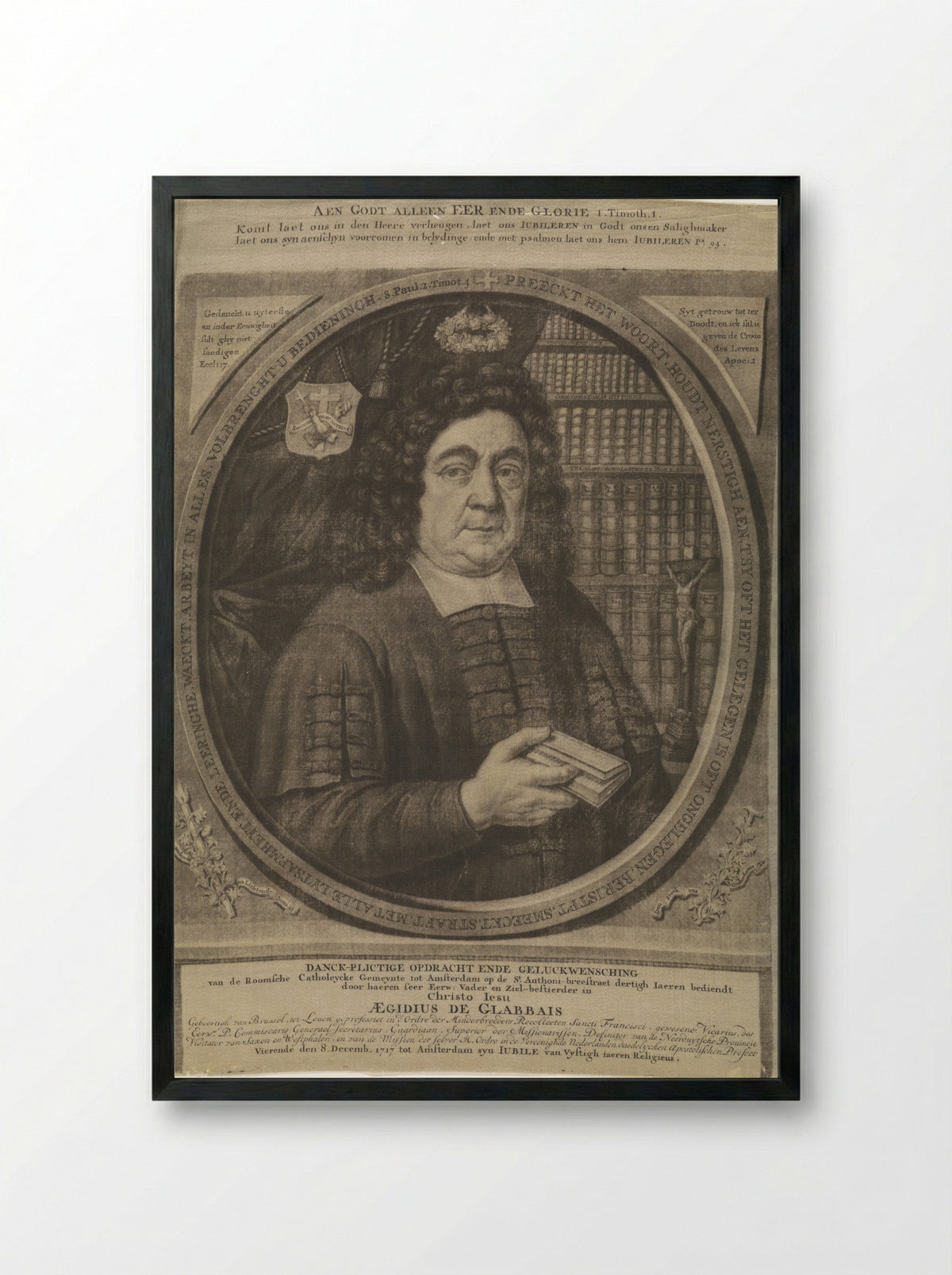 Portret van Aegidius de Glabbais - Andries van Buysen (Sr.) - Framed Print Black