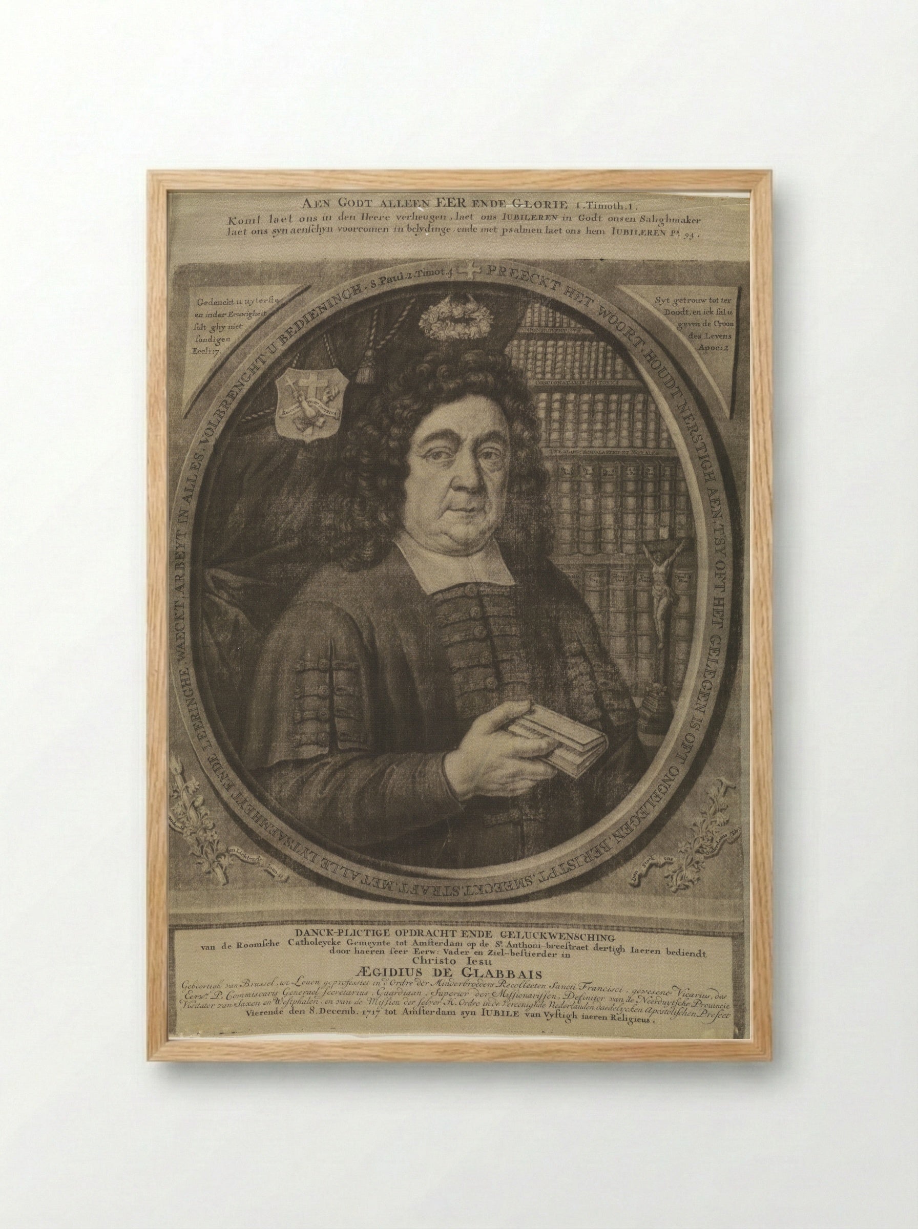 Portret van Aegidius de Glabbais - Andries van Buysen (Sr.) - Framed Print Wood