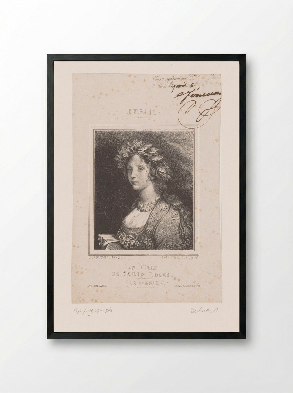 Portret van Agnese Dolci als muze van de poëzie - Noël ainé & Cie. - Framed Print Black