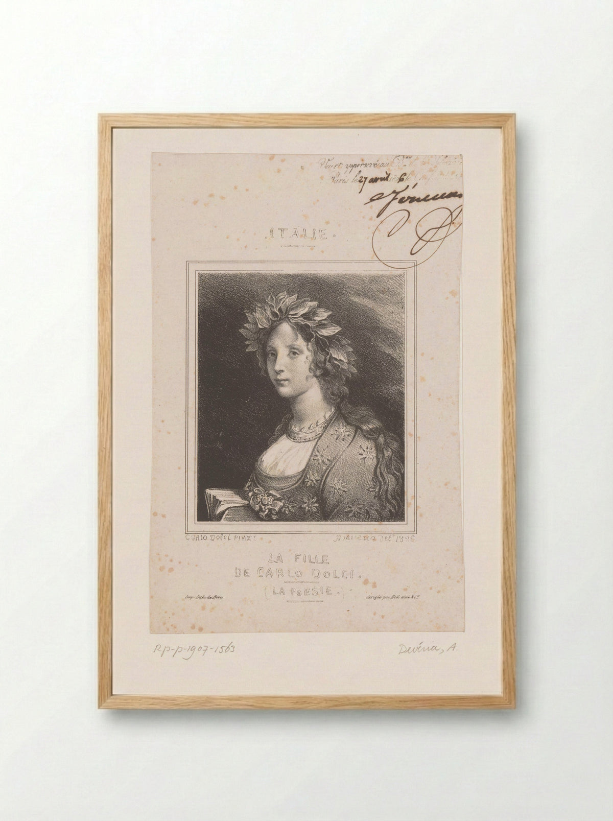 Portret van Agnese Dolci als muze van de poëzie - Noël ainé & Cie. - Framed Print Wood