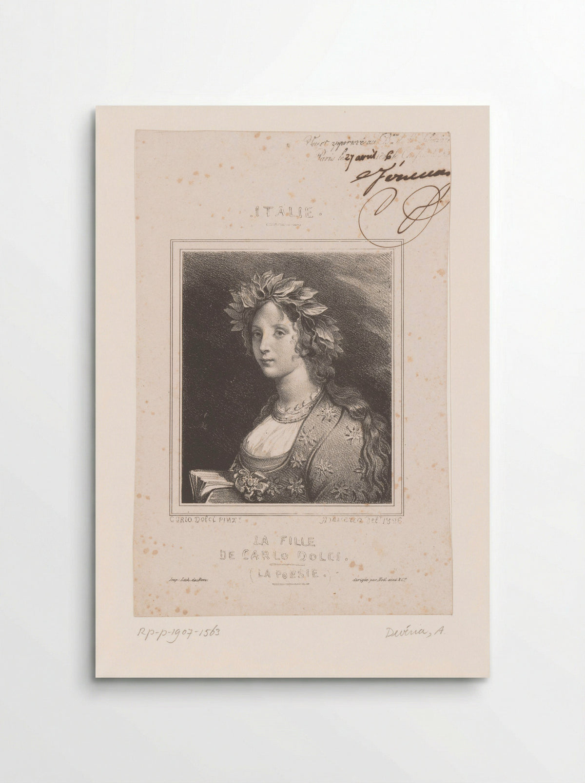 Portret van Agnese Dolci als muze van de poëzie - Noël ainé & Cie. - Poster