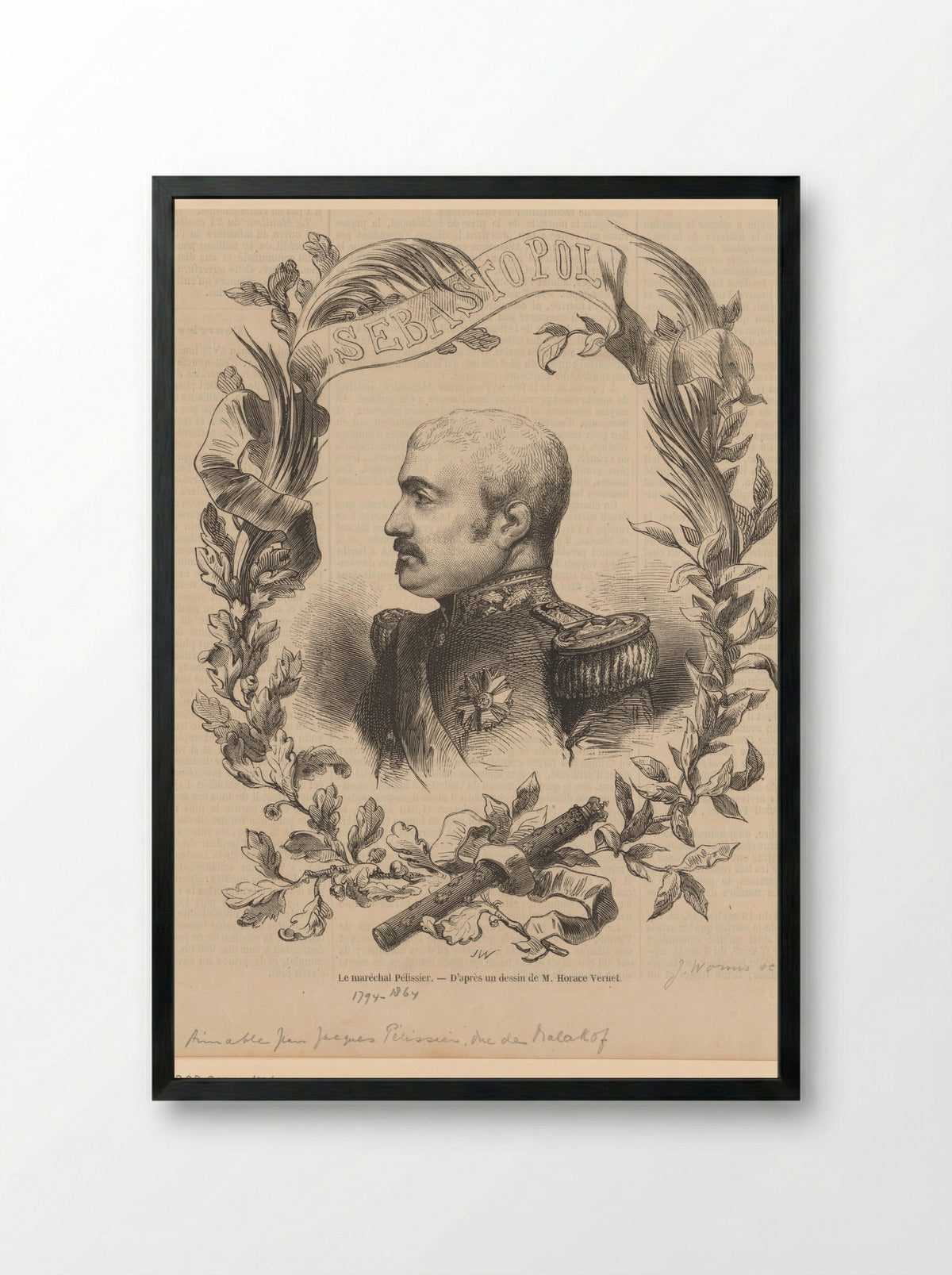 Portret van Aimable Jean Jacques Pélissier - Jacques-Julien Dubochet - Framed Print Black