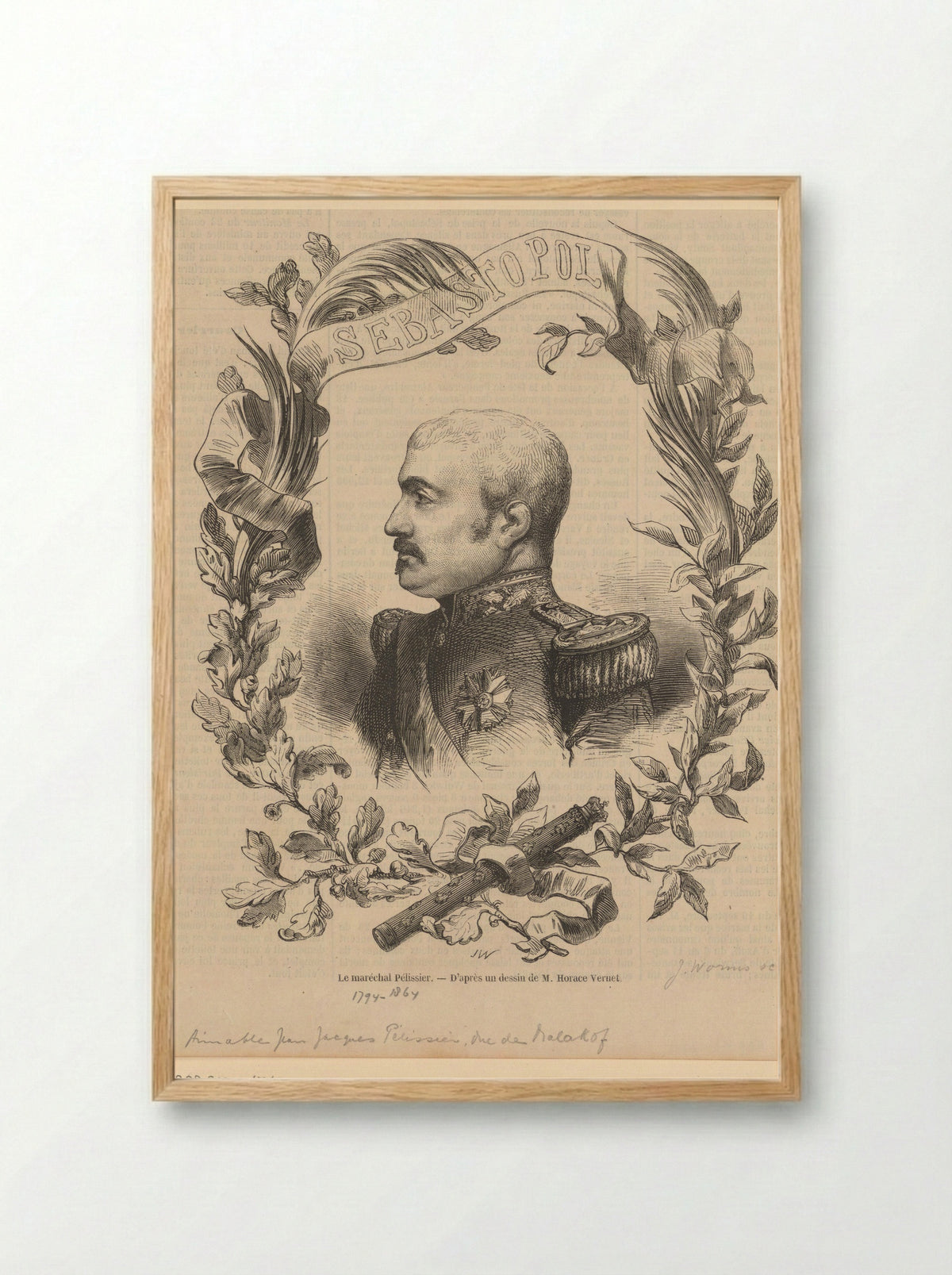Portret van Aimable Jean Jacques Pélissier - Jacques-Julien Dubochet - Framed Print Wood