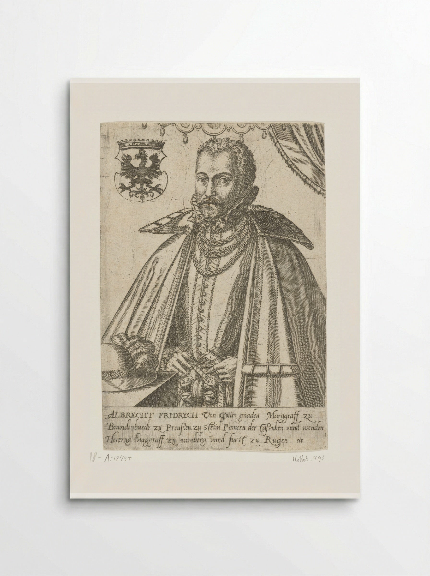 Portret van Albrecht Friedrich, Markgraaf van Brandenburg - Abraham de Bruyn - Poster