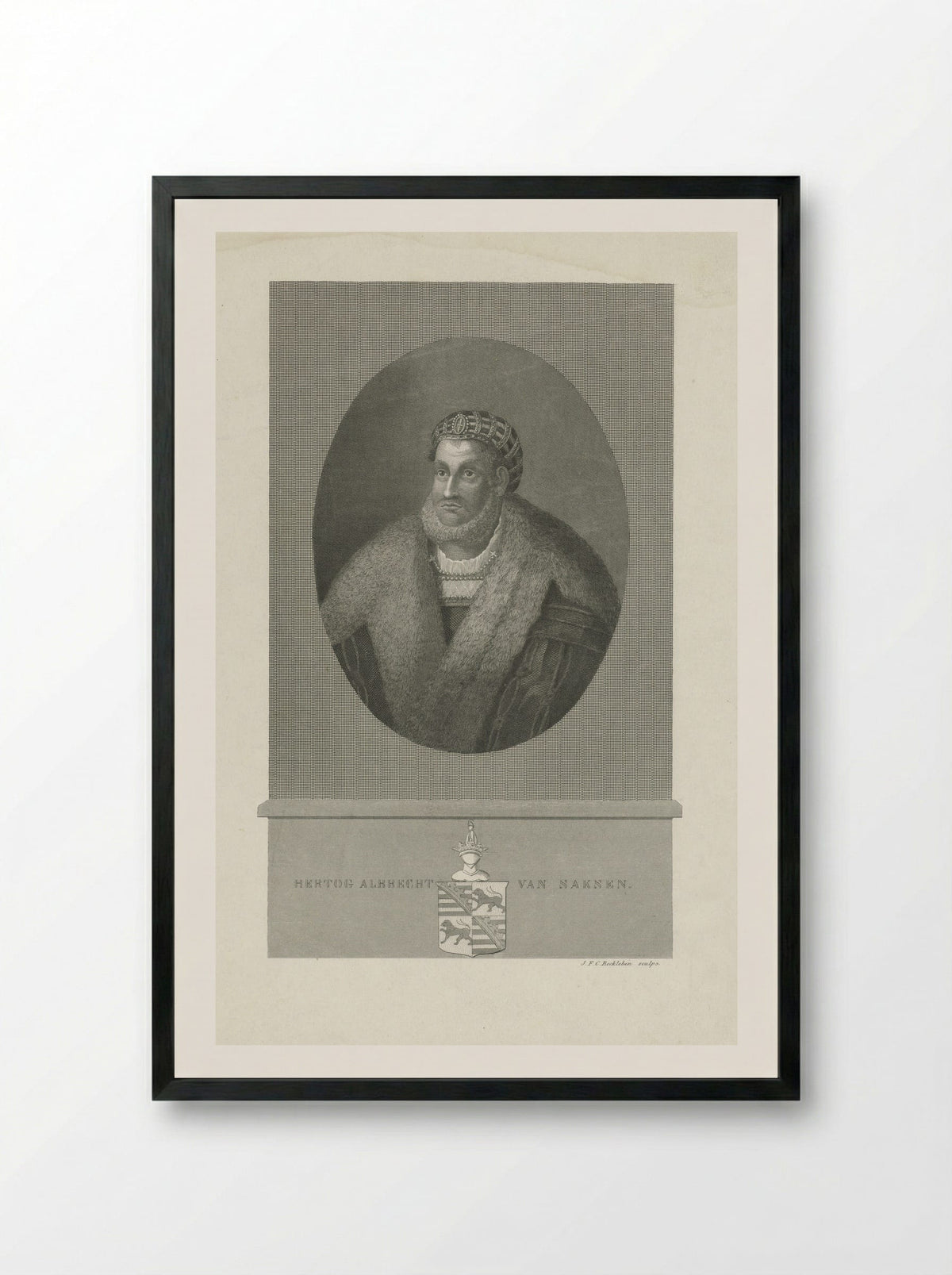 Portret van Albrecht III van Saksen - Dominicus Custos - Framed Print Black