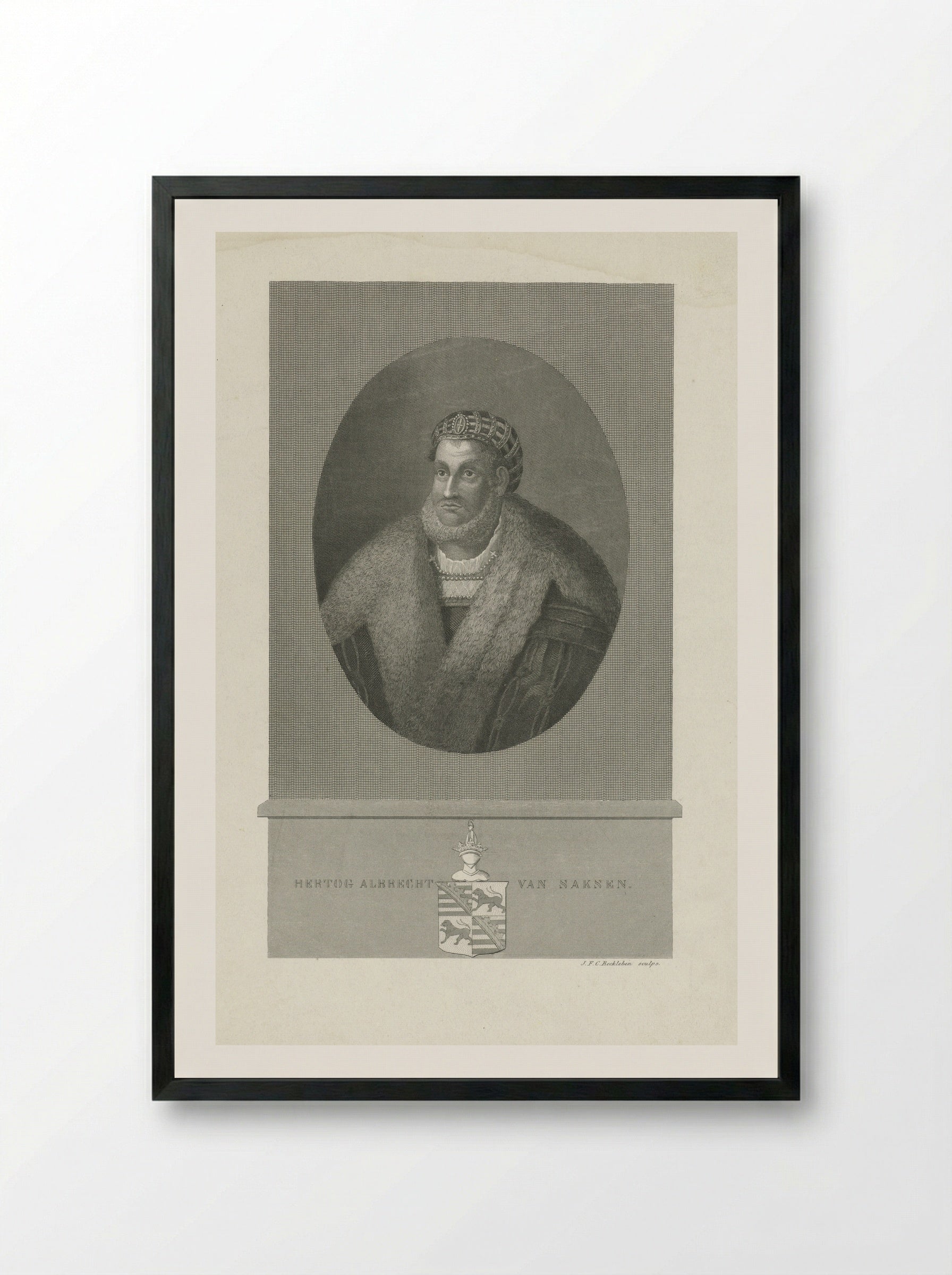 Portret van Albrecht III van Saksen - Dominicus Custos - Framed Print Black