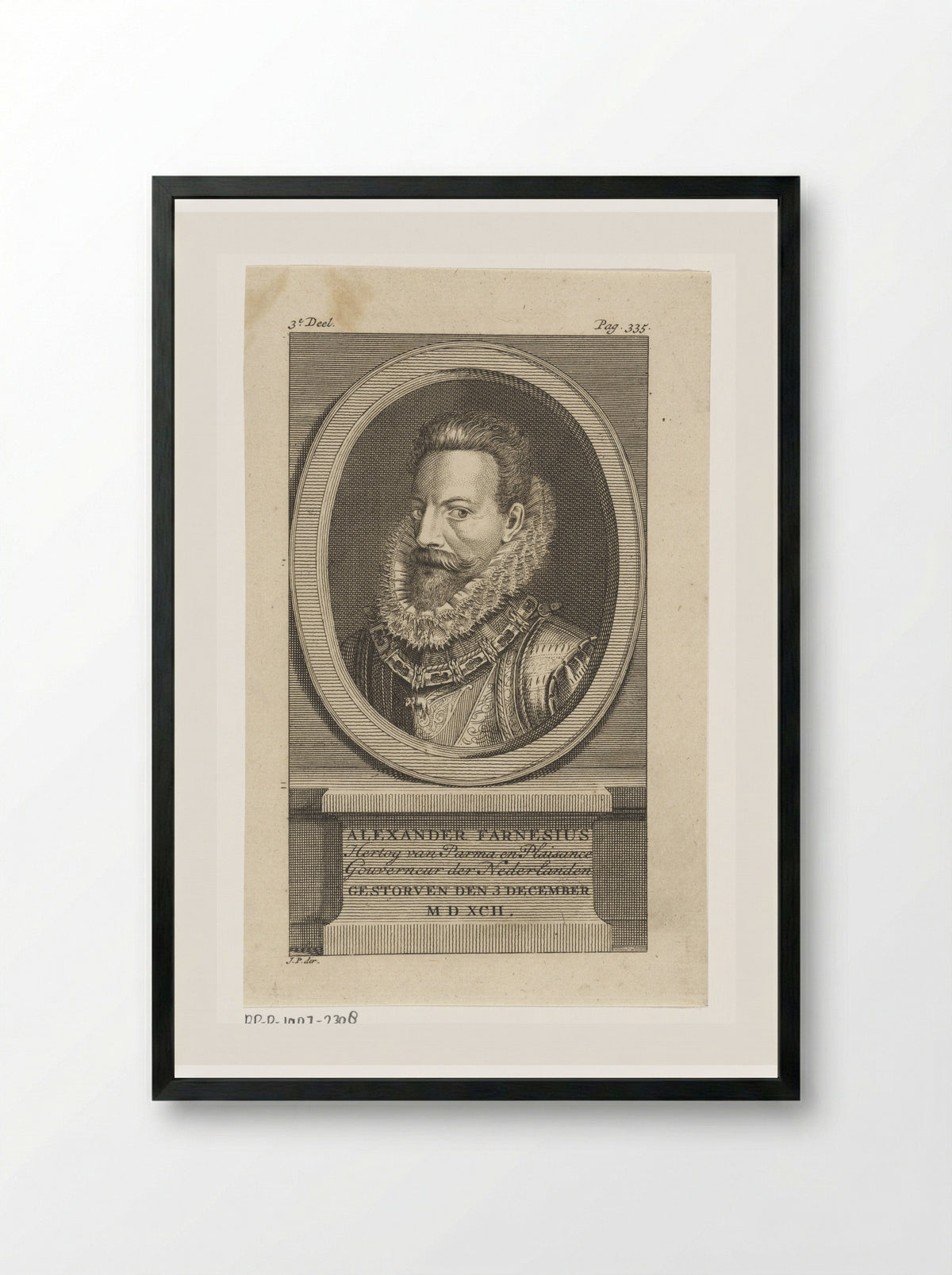 Portret van Alessandro Farnese, hertog van Parma - Jan Punt - Framed Print Black