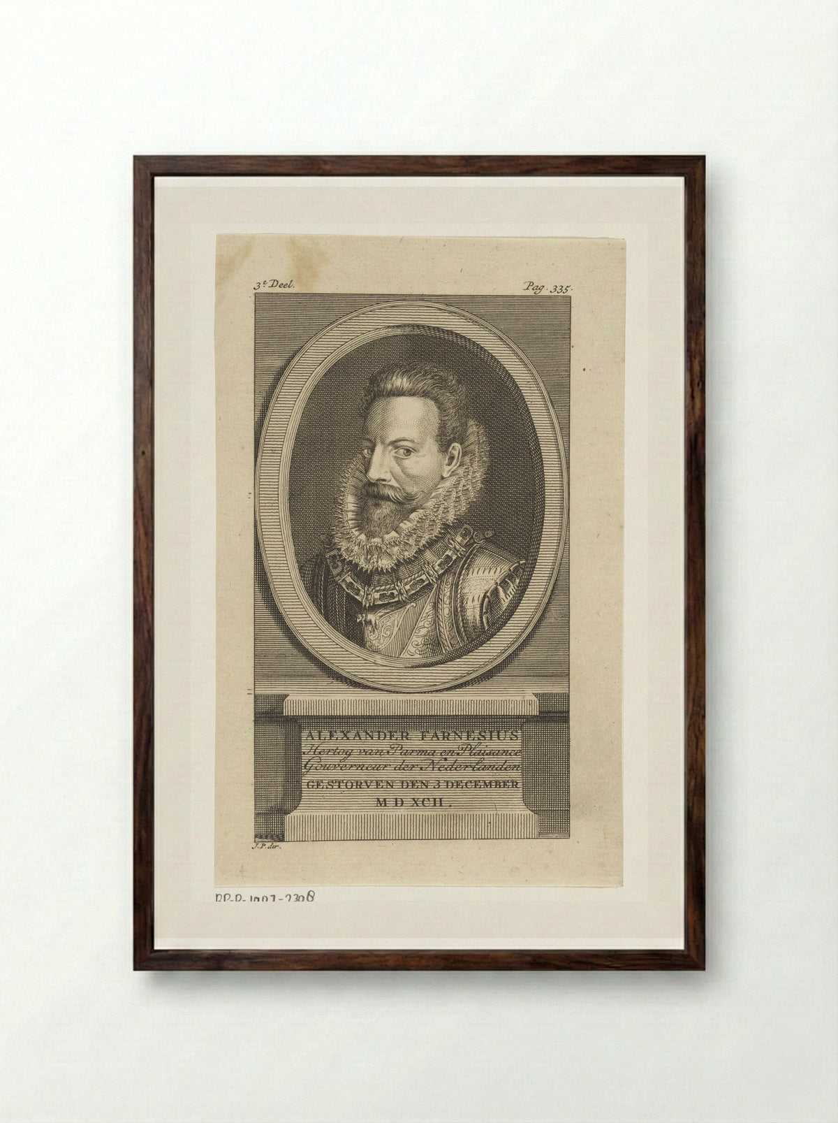 Portret van Alessandro Farnese, hertog van Parma - Jan Punt - Framed Print Dark Wood