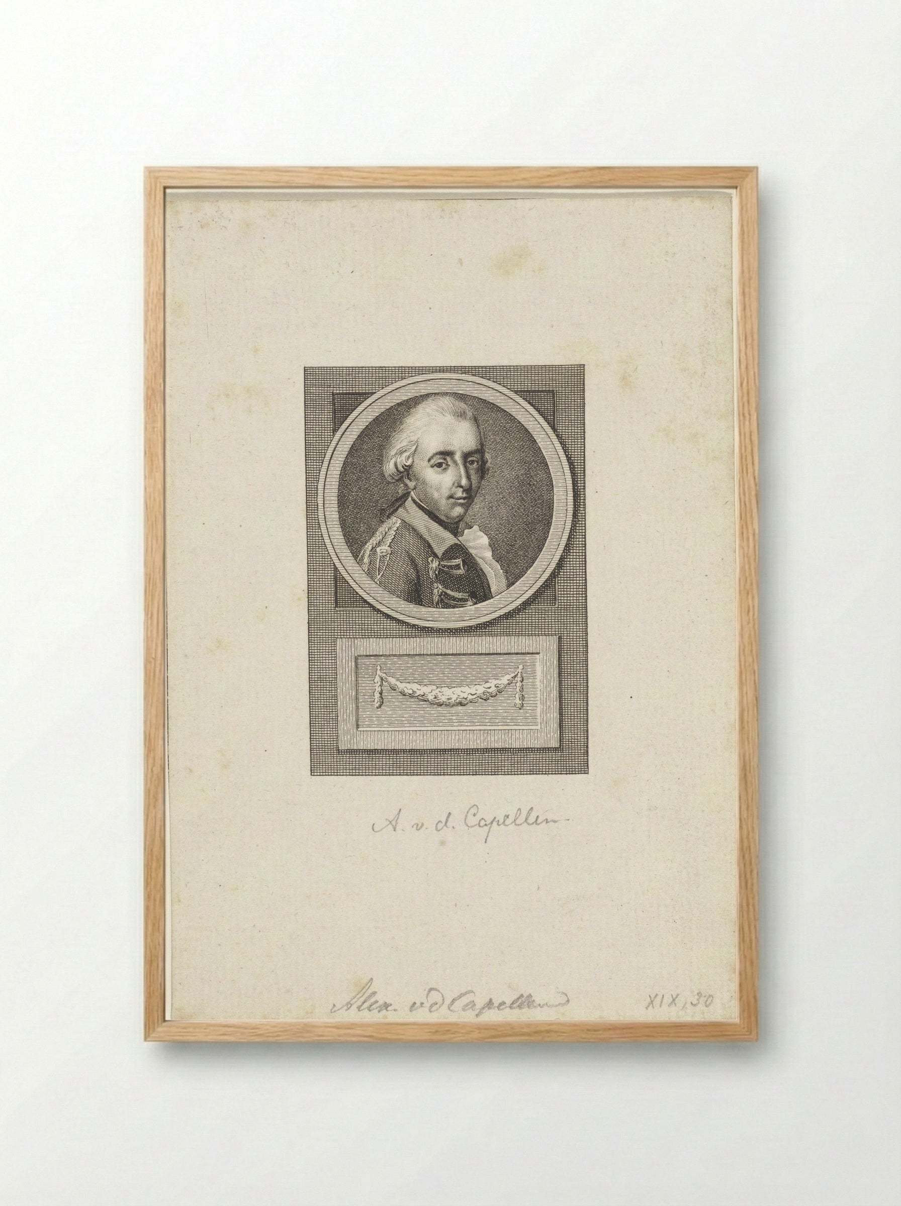 Portret van Alexander Philip van der Capellen - Reinier Vinkeles - Framed Print Wood