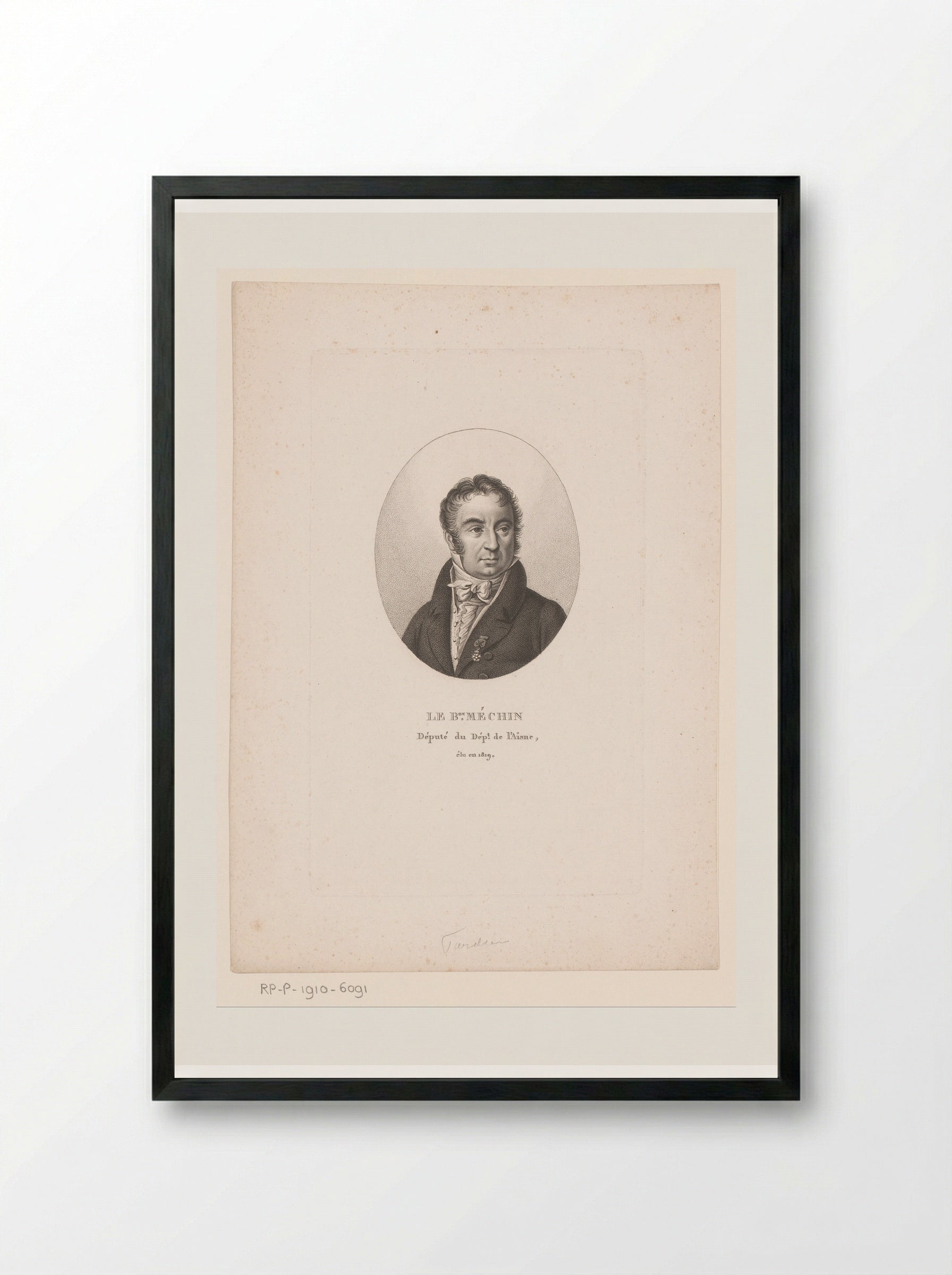 Portret van Alexandre Edme Méchin - Ambroise Tardieu - Framed Print Black