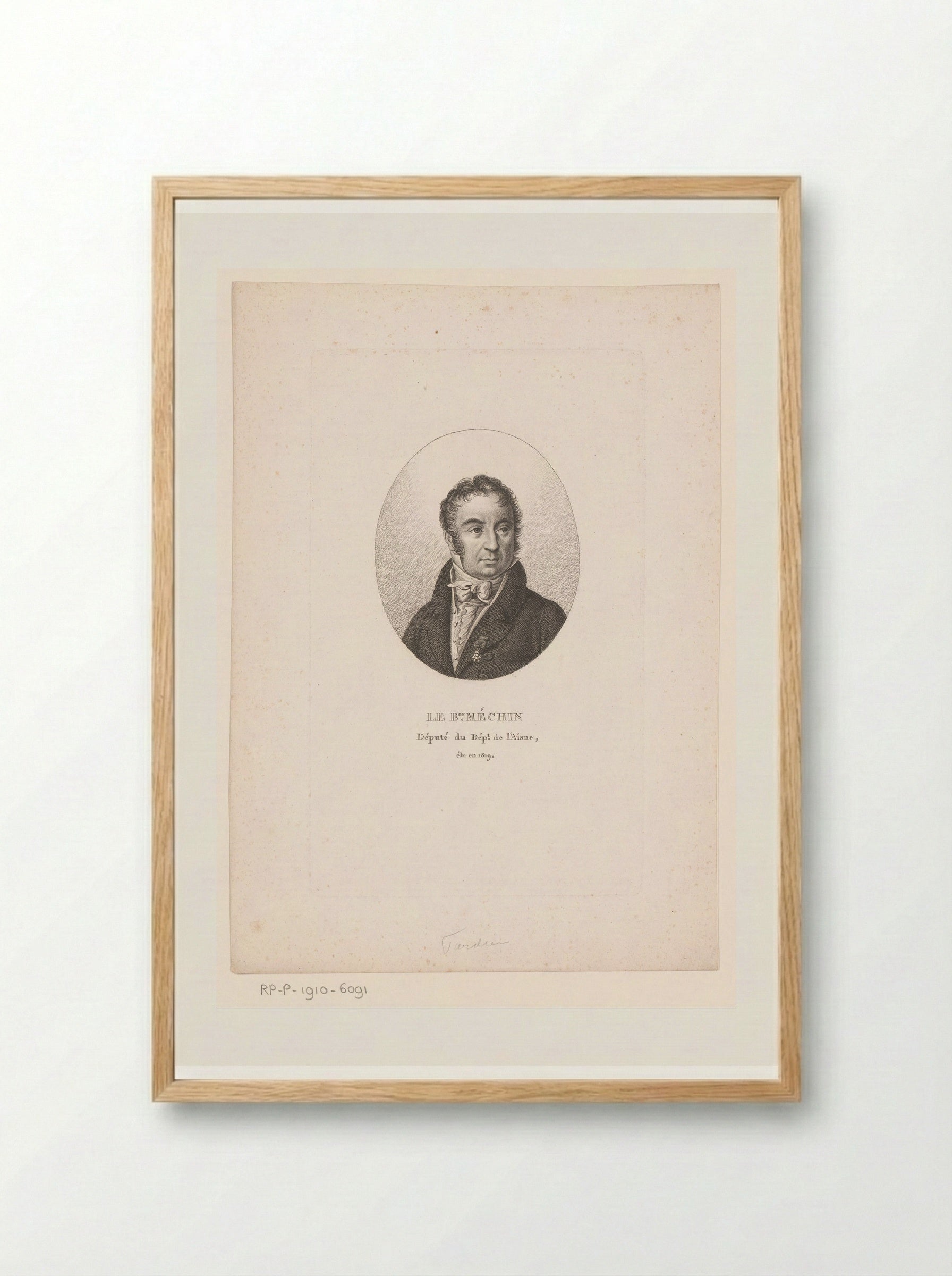 Portret van Alexandre Edme Méchin - Ambroise Tardieu - Framed Print Wood