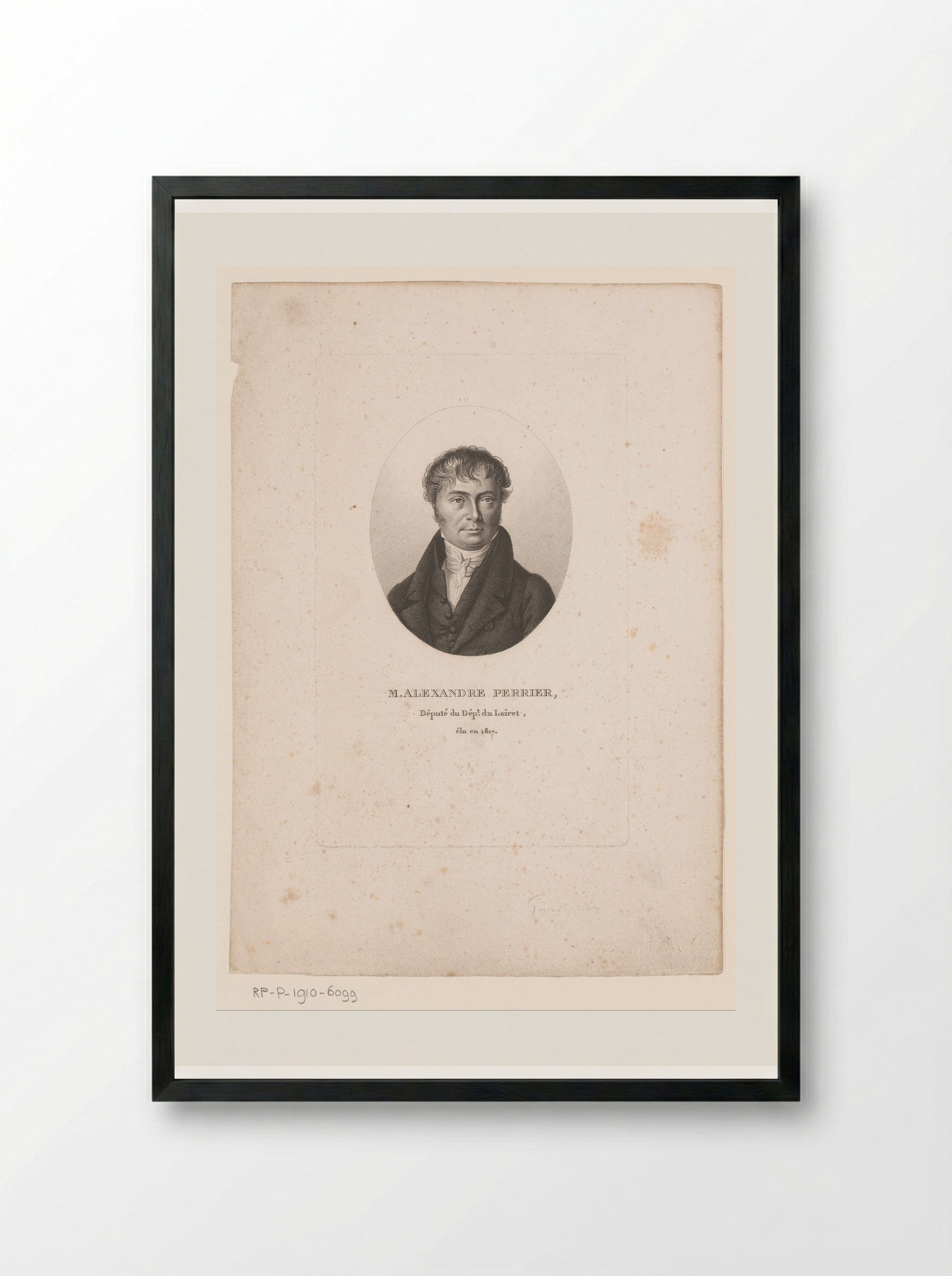 Portret van Alexandre-Jacques Perier - Ambroise Tardieu - Framed Print Black