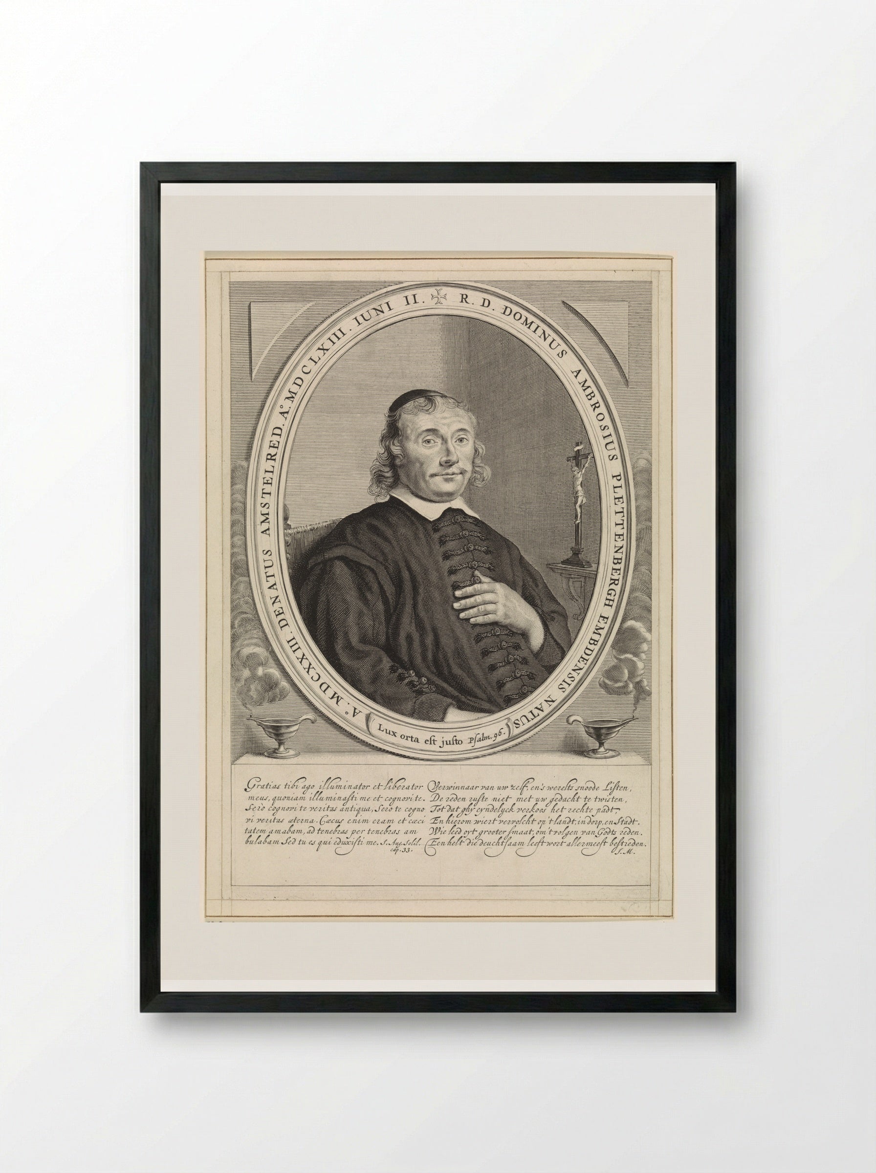 Portret van Ambrosius Plettenbergh - Theodor Matham - Framed Print Black