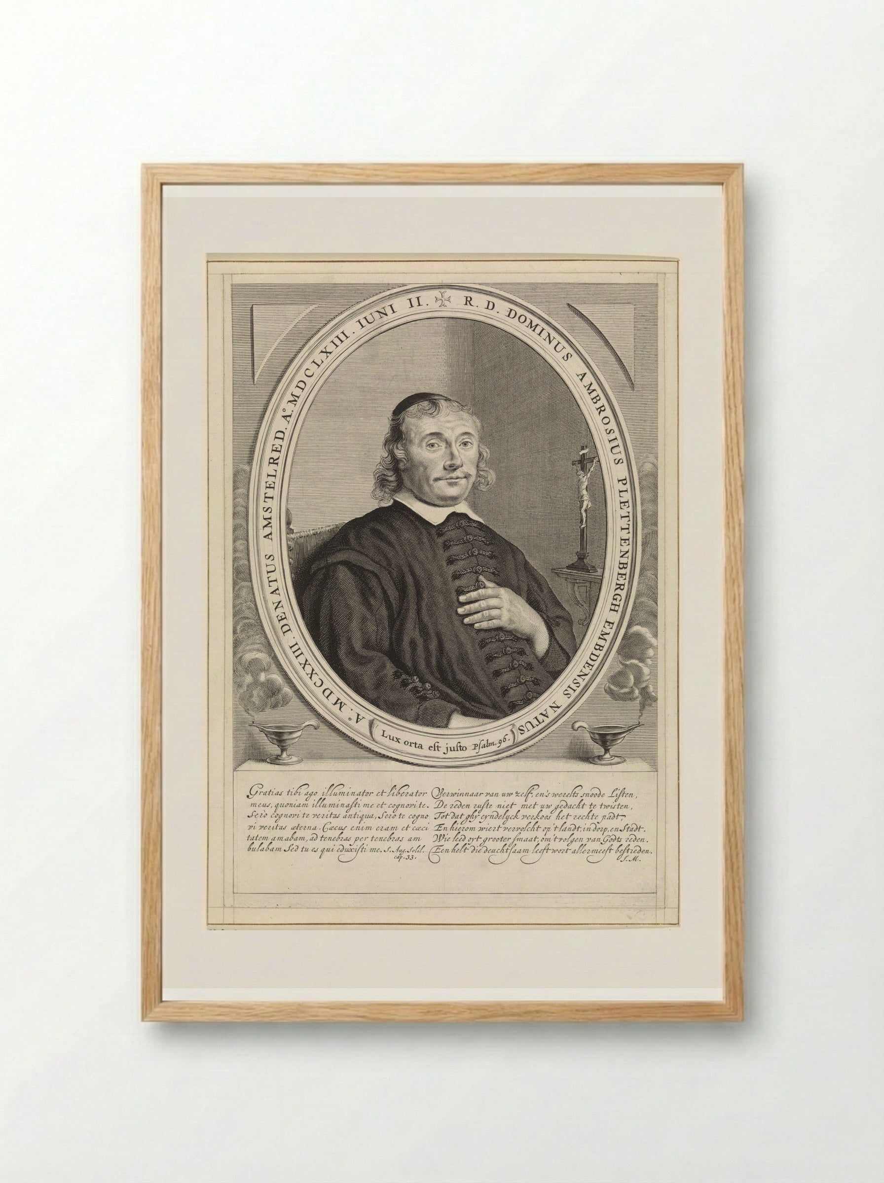 Portret van Ambrosius Plettenbergh - Theodor Matham - Framed Print Wood