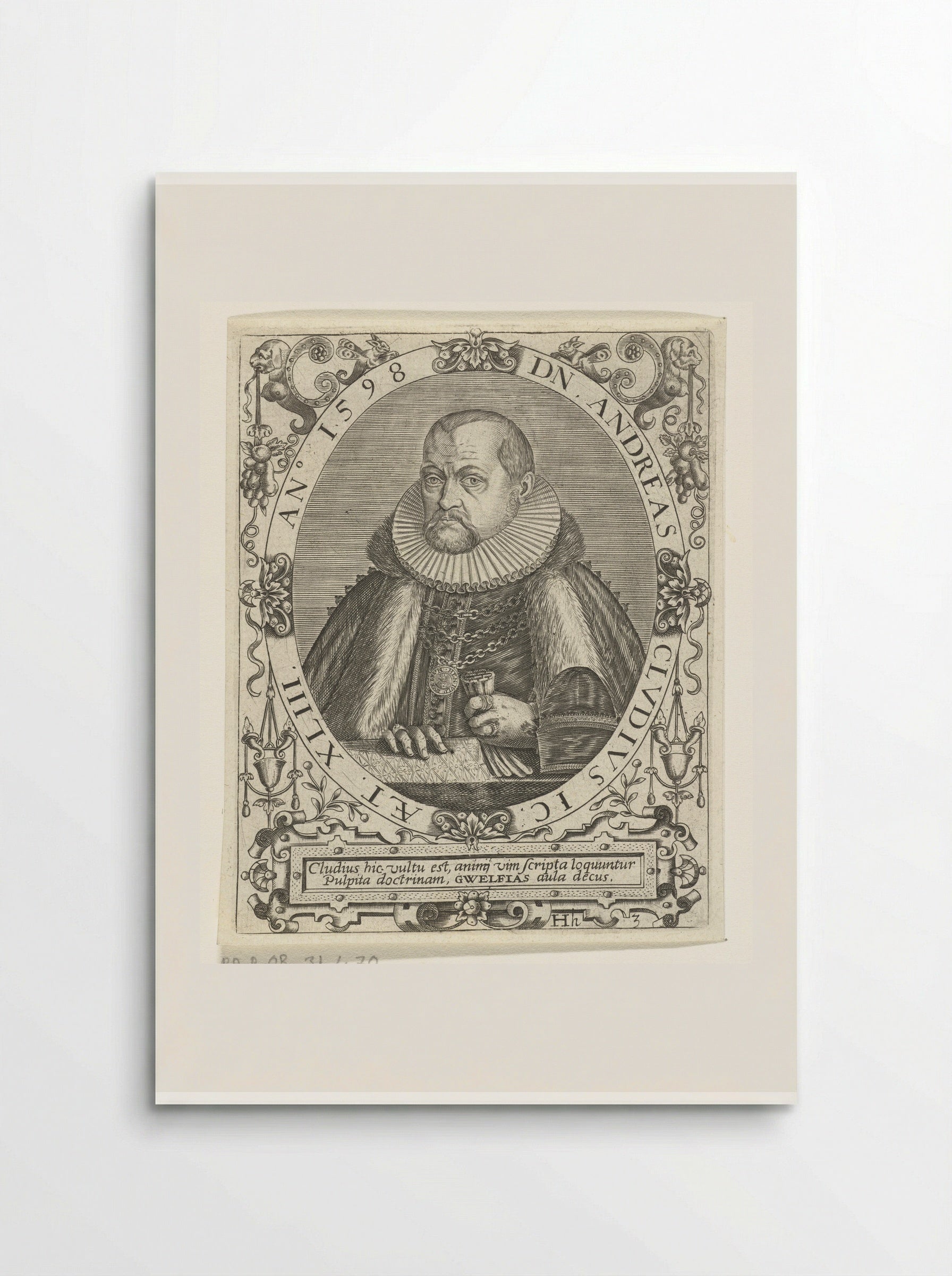 Portret van Andreas Cludius - Johann Theodor de Bry - Poster