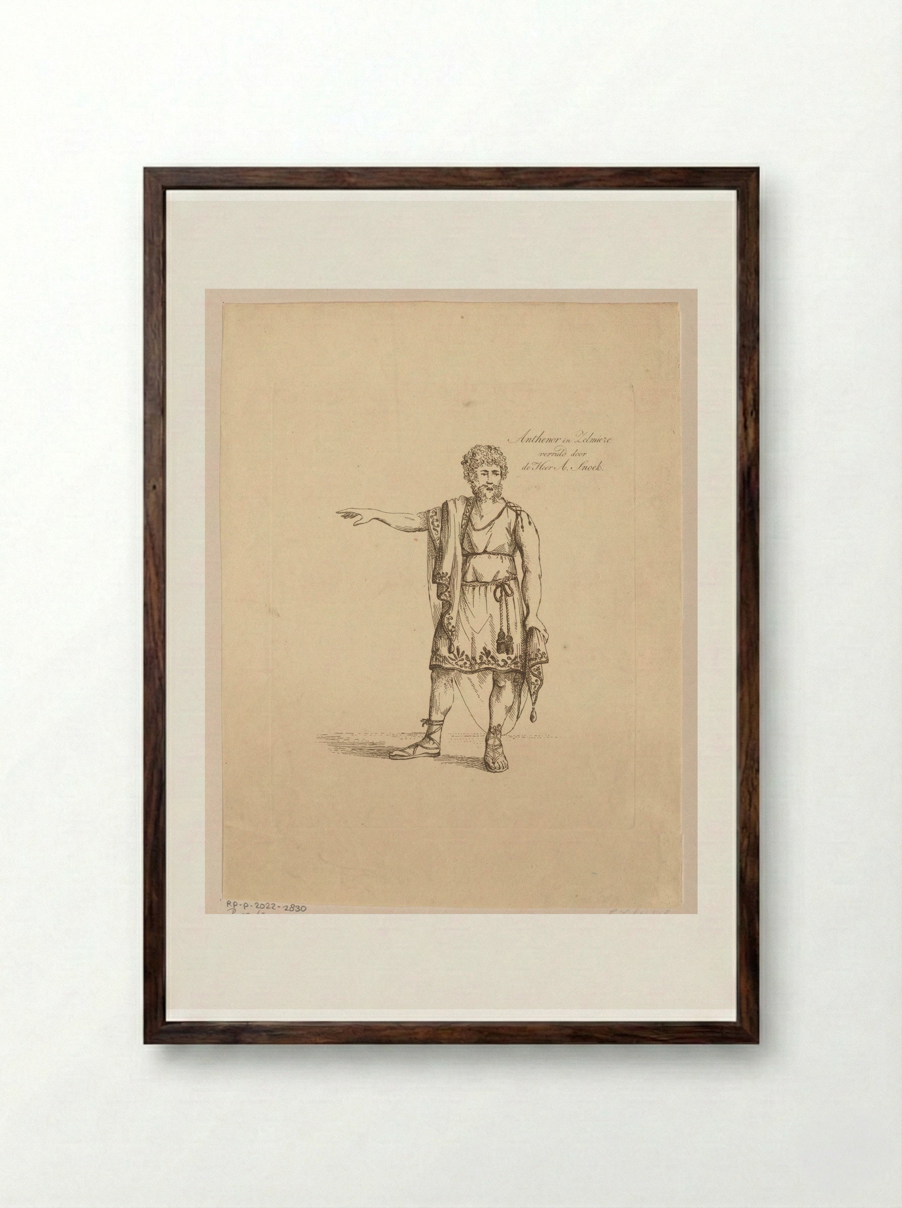 Portret van Andreas Snoek als Antenor - Johannes Jelgerhuis - Framed Print Dark Wood