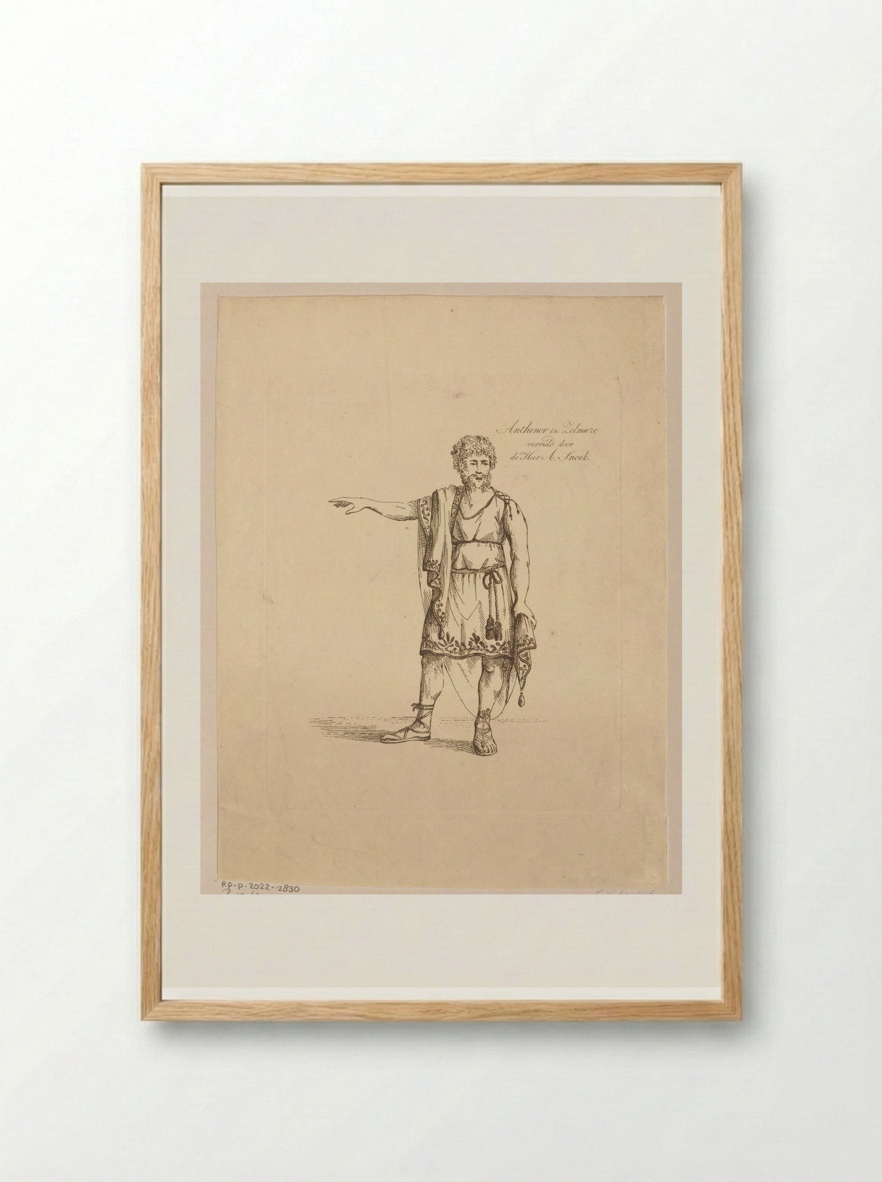Portret van Andreas Snoek als Antenor - Johannes Jelgerhuis - Framed Print Wood
