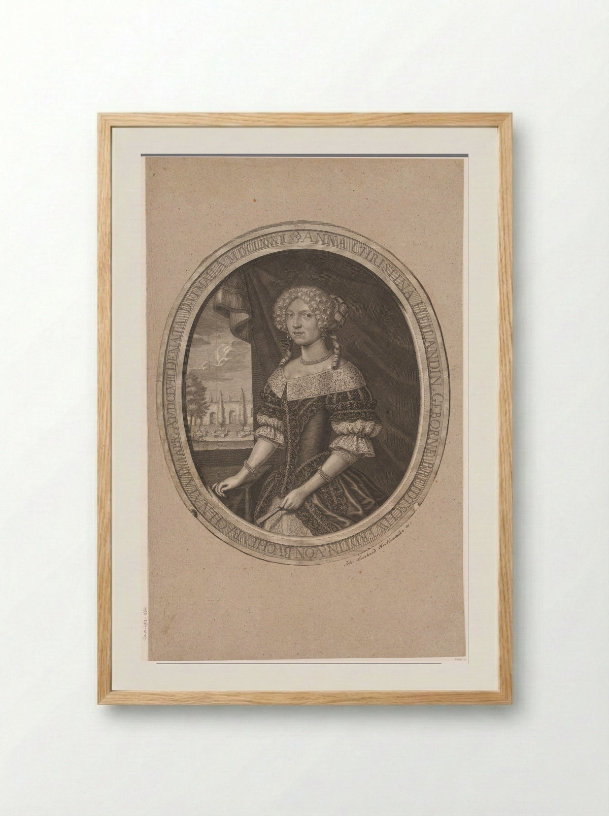 Portret van Anna Christina Heiland - Leonhard Heckenauer - Framed Print Wood