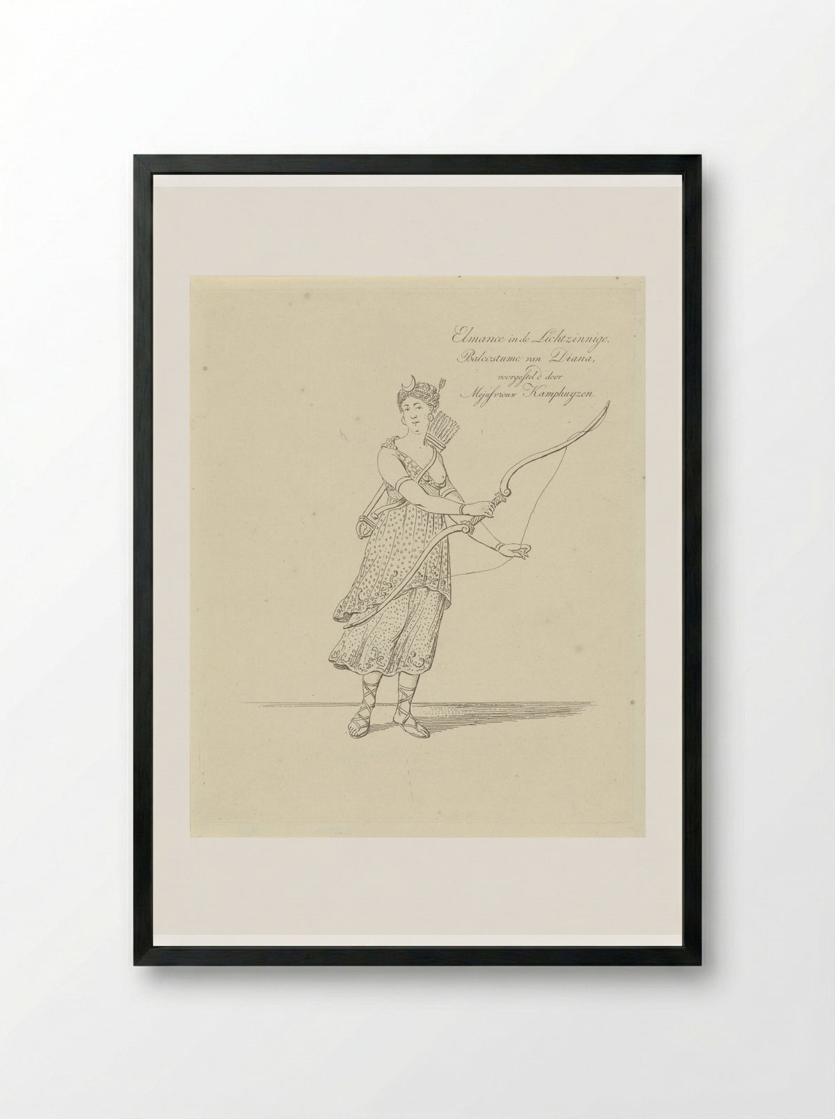 Portret van Anna Maria Snoek als Diana - Johannes Jelgerhuis - Framed Print Black