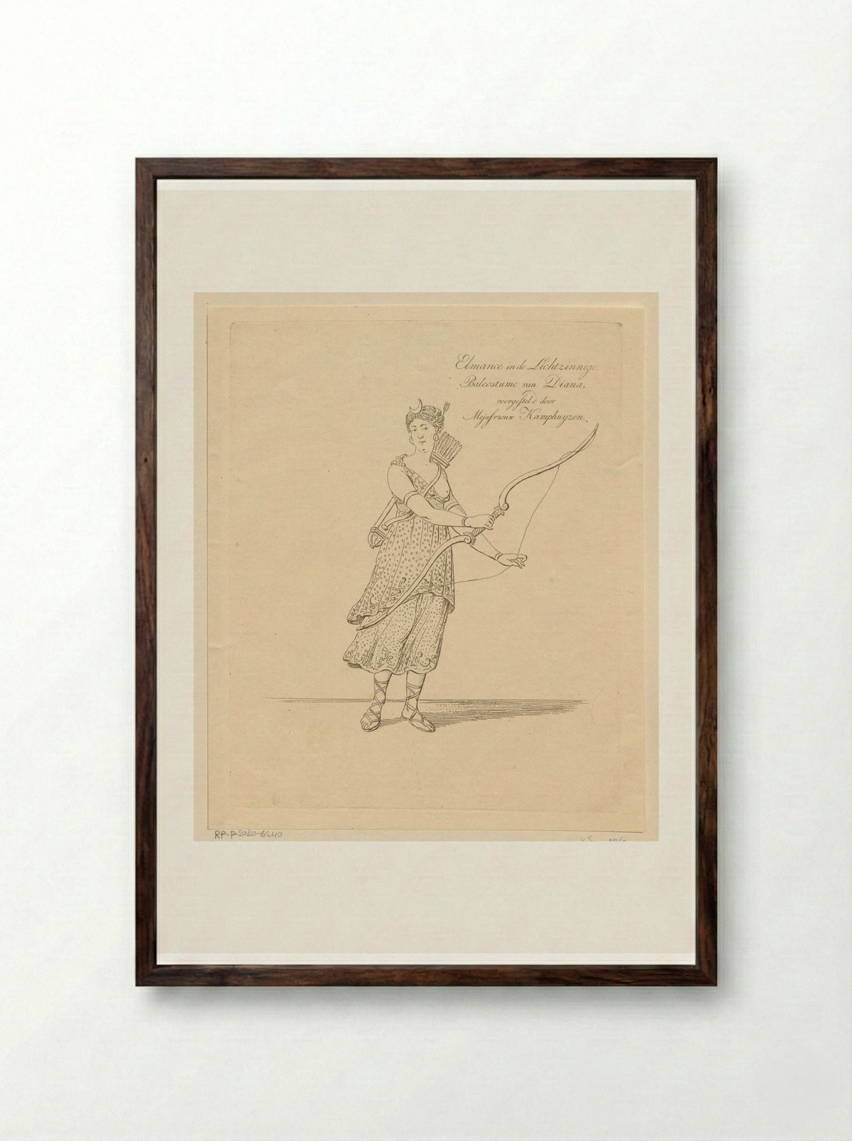 Portret van Anna Maria Snoek als Elmance - Johannes Jelgerhuis - Framed Print Dark Wood
