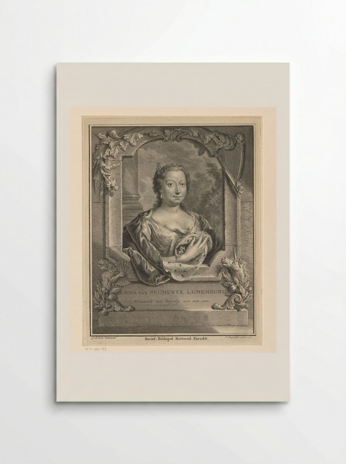 Portret van Anna van Hannover, prinses van Oranje-Nassau - Pieter Tanjé - Poster