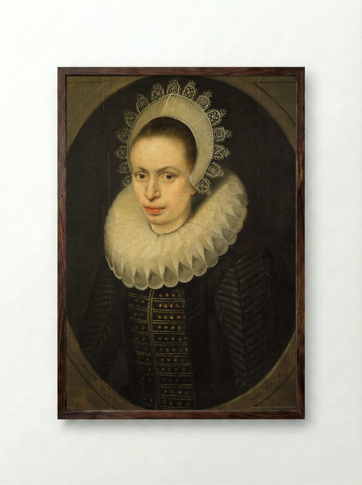 Portret van Antoinette Walleran - Jacob Lambrechtsz. Loncke - Framed Print Dark Wood