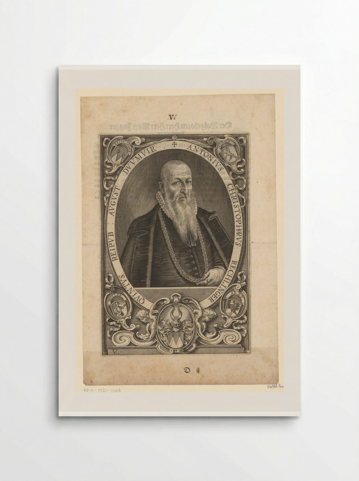 Portret van Anton Christoph Rechlinger - Lucas Kilian - Poster