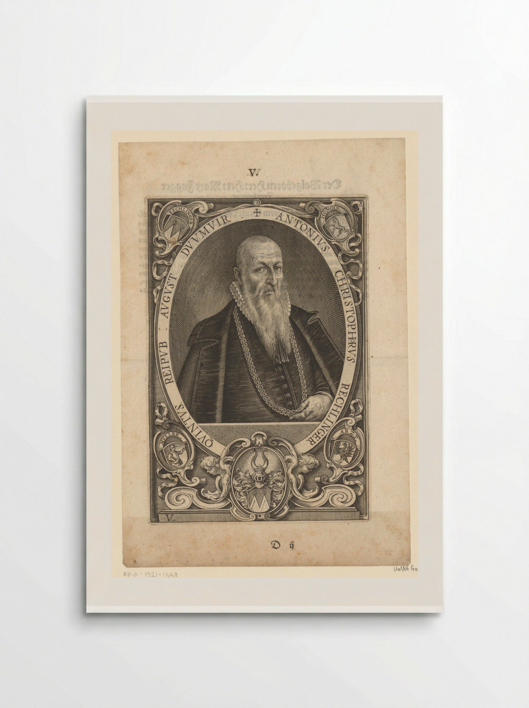 Portret van Anton Christoph Rechlinger - Lucas Kilian - Poster
