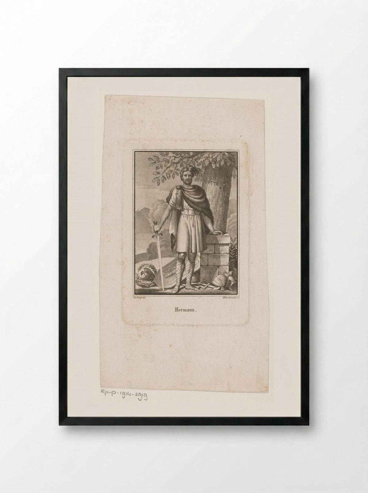 Portret van Arminius - Friedrich Campe - Framed Print Black