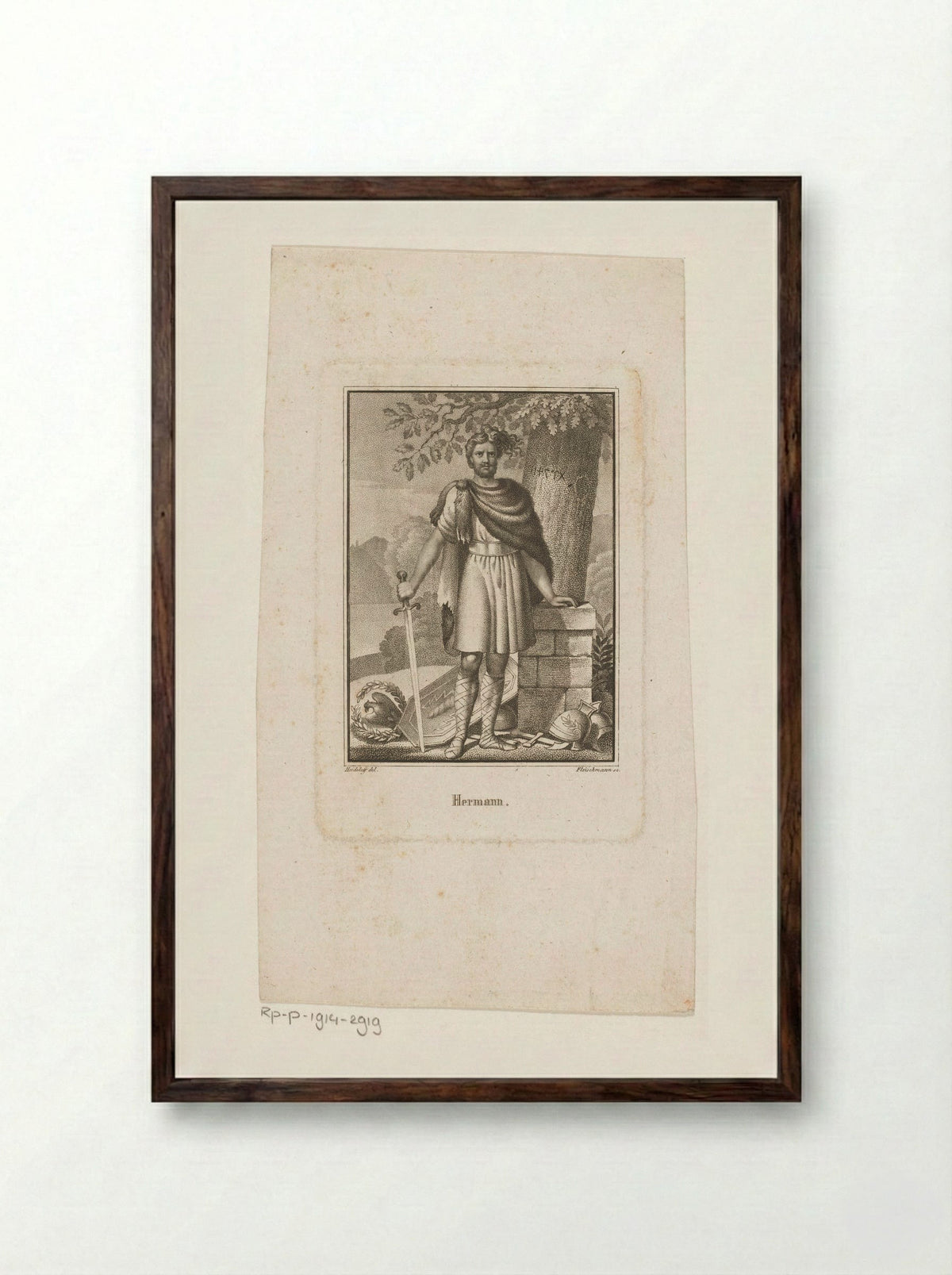 Portret van Arminius - Friedrich Campe - Framed Print Dark Wood