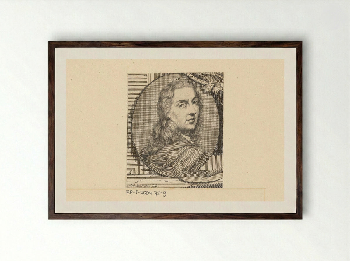 Portret van Augustinus Terwesten (I) - Antonina Houbraken - Framed Print Dark Wood