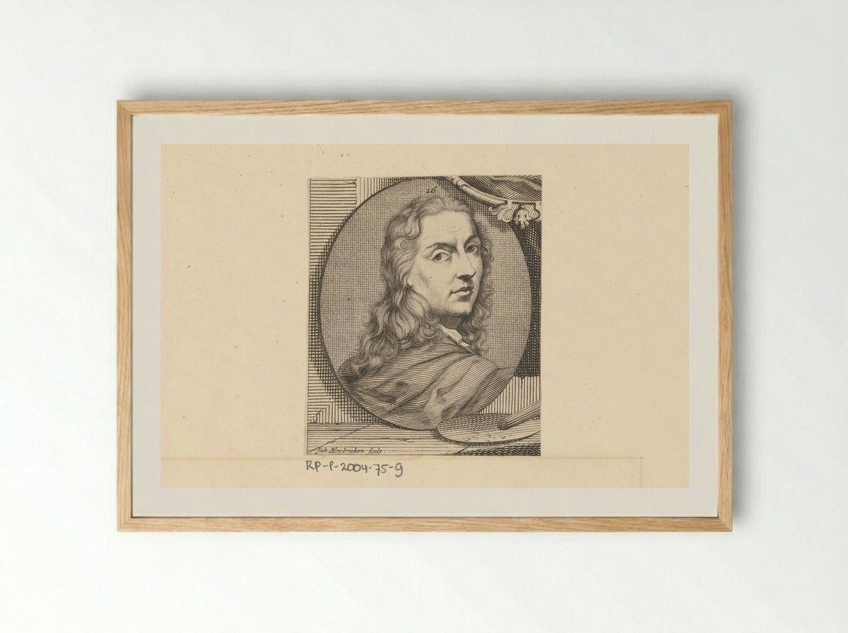 Portret van Augustinus Terwesten (I) - Antonina Houbraken - Framed Print Wood