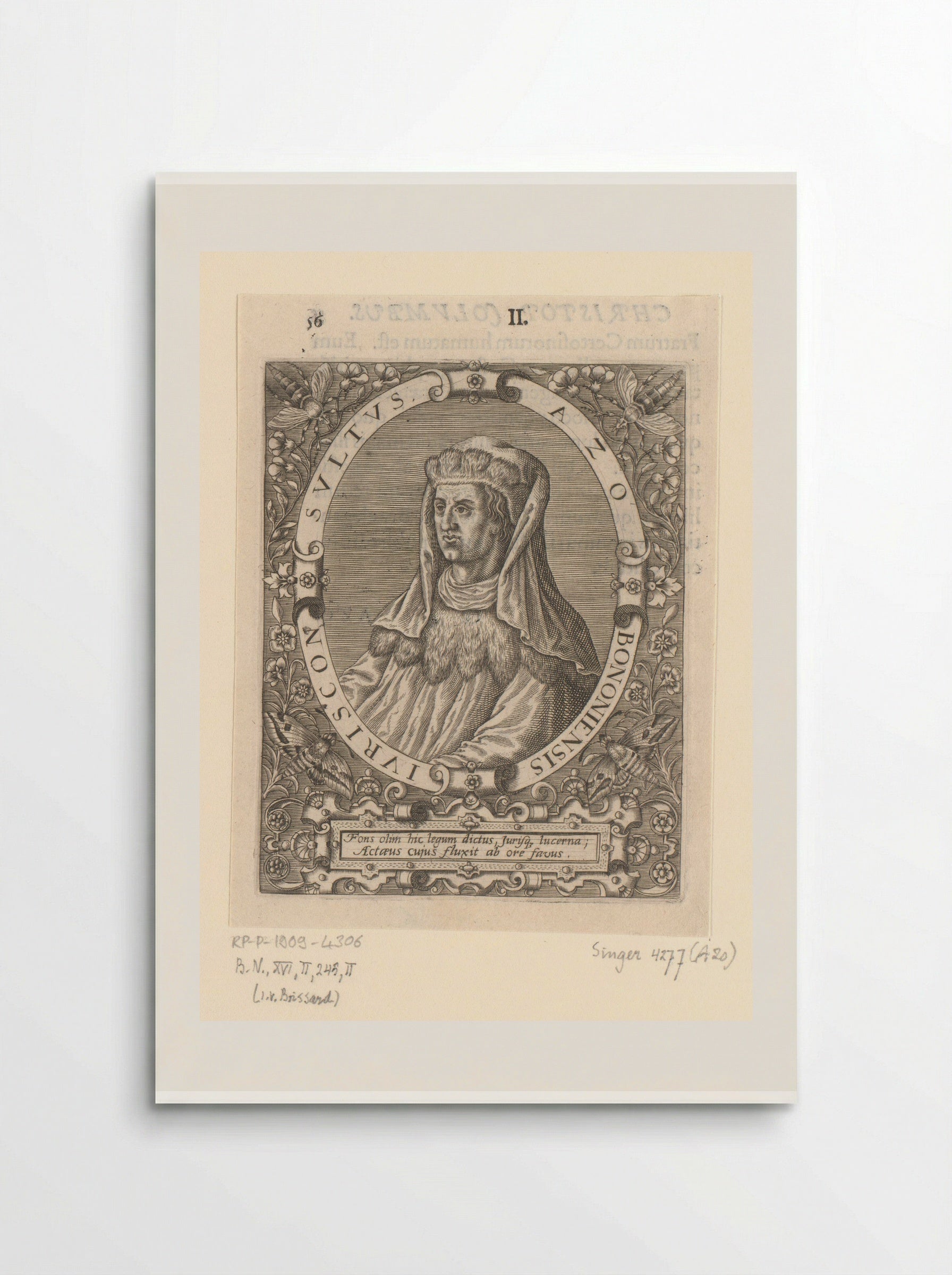 Portret van Azo van Bologna - Theodor de Bry - Poster