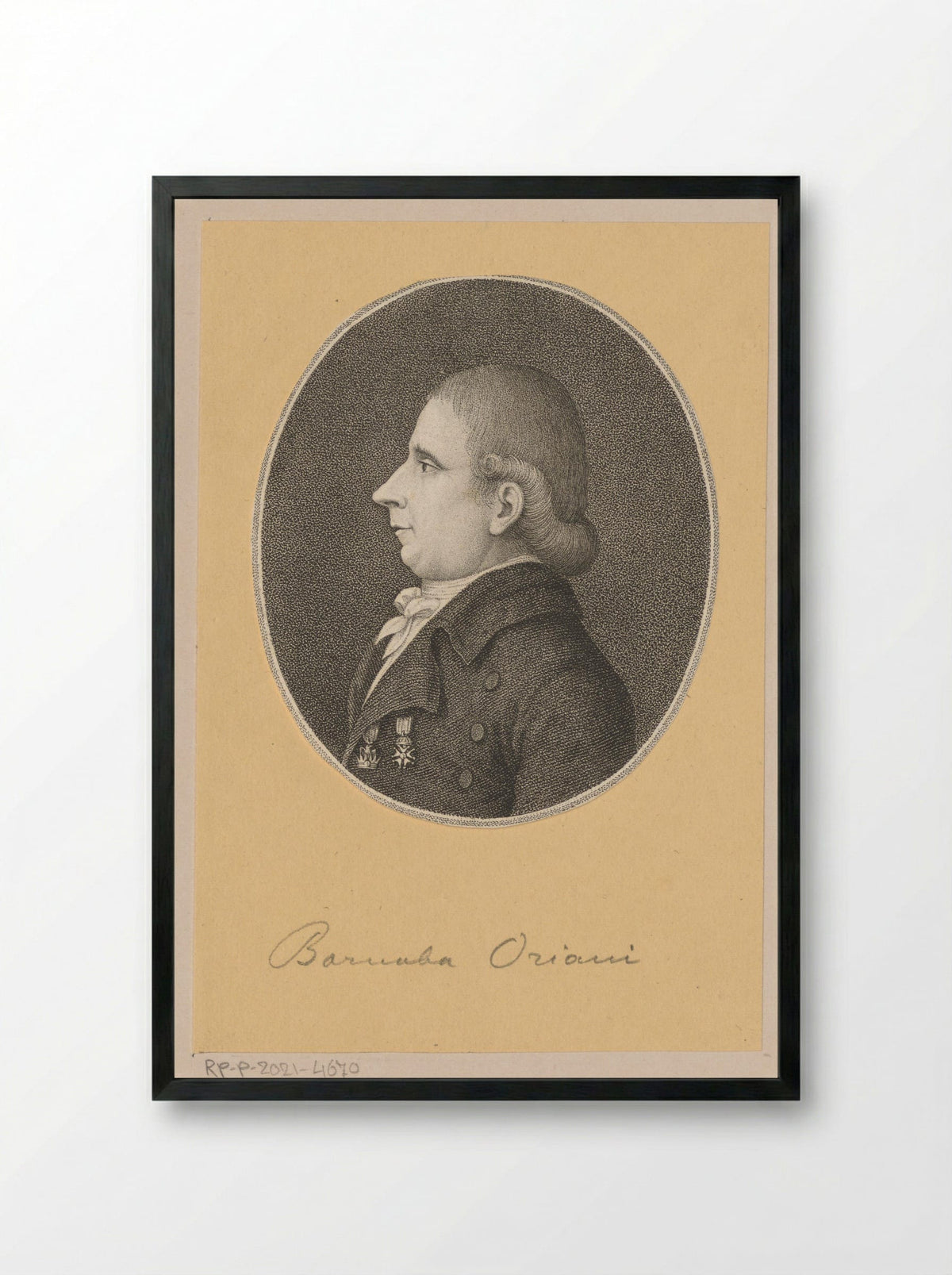 Portret van Barnaba Oriani - Benedetto Bordiga - Framed Print Black