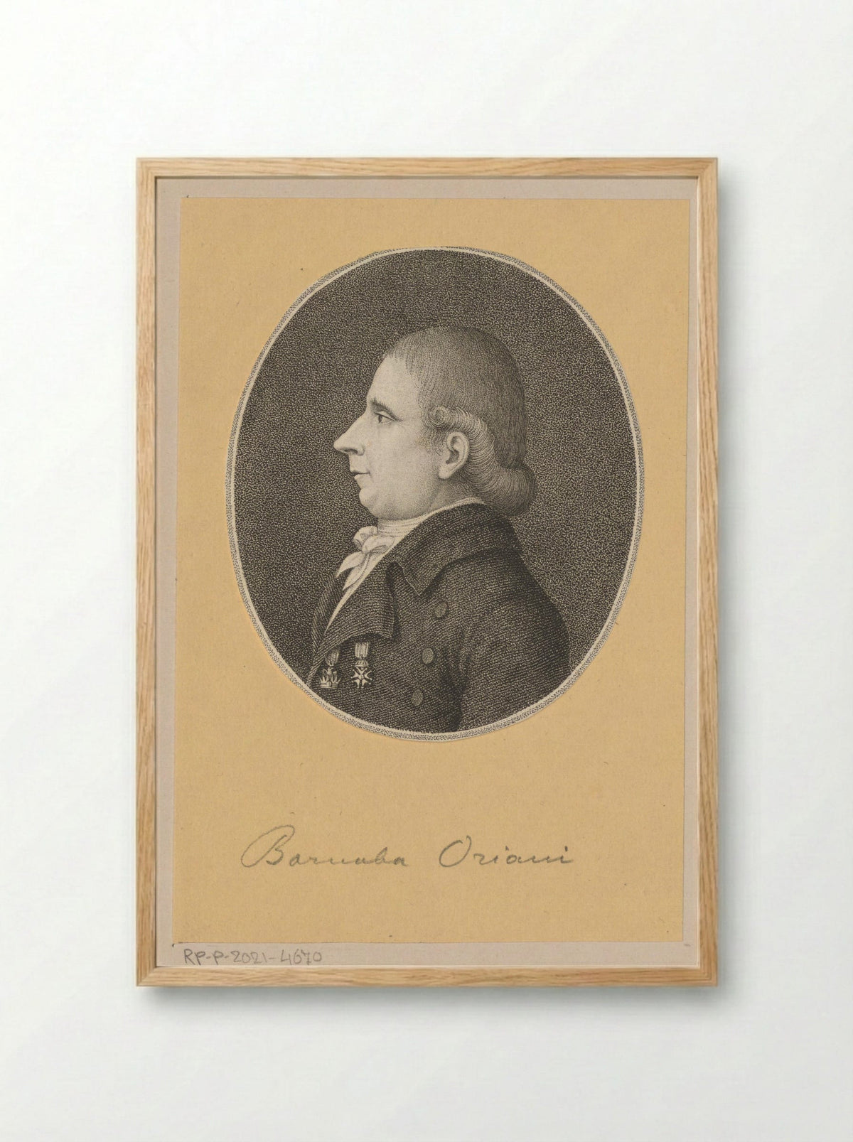 Portret van Barnaba Oriani - Benedetto Bordiga - Framed Print Wood
