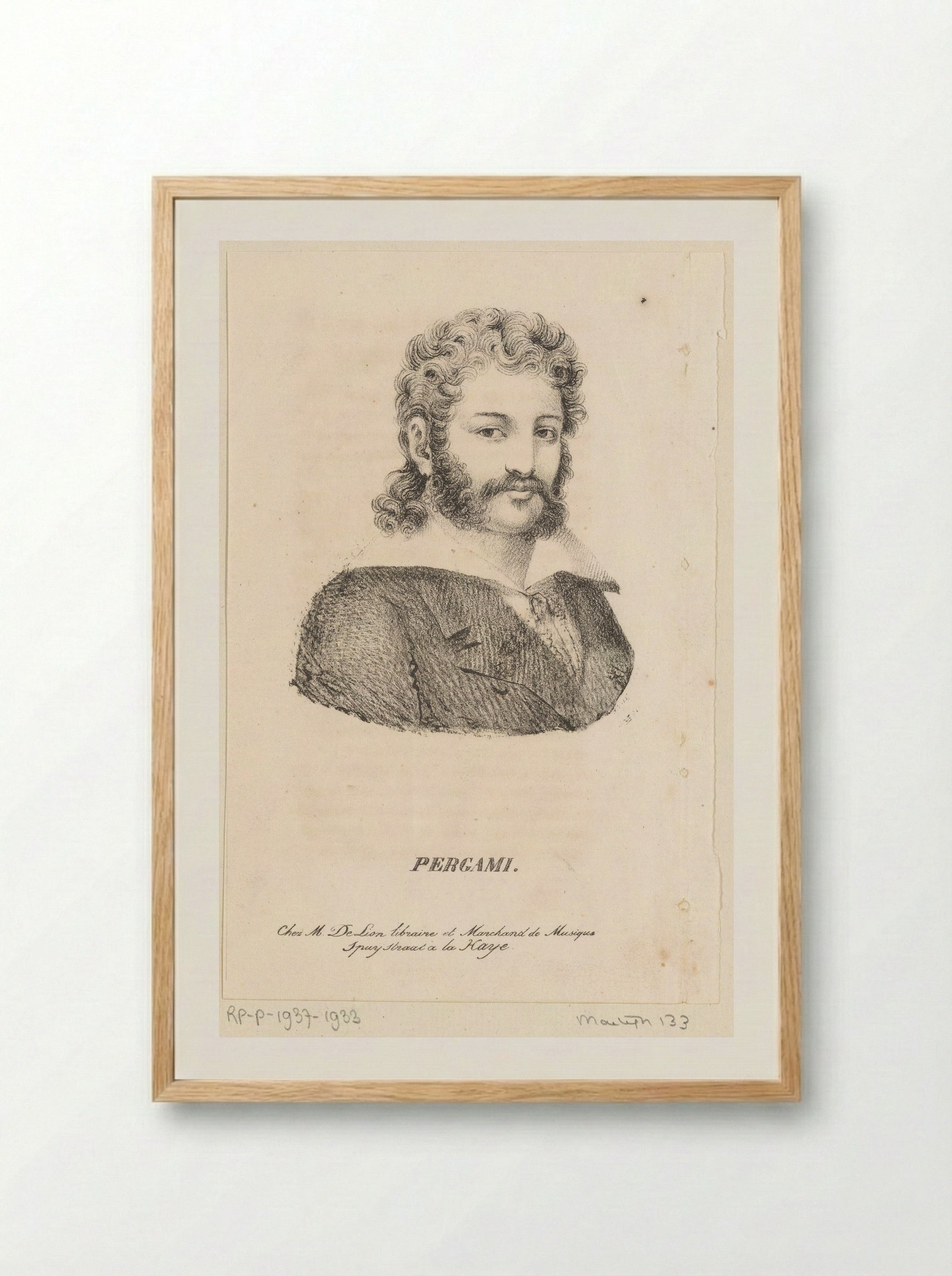 Portret van Baron Pergami - Jean Baptiste Ambroise Marcellin Jobard - Framed Print Wood