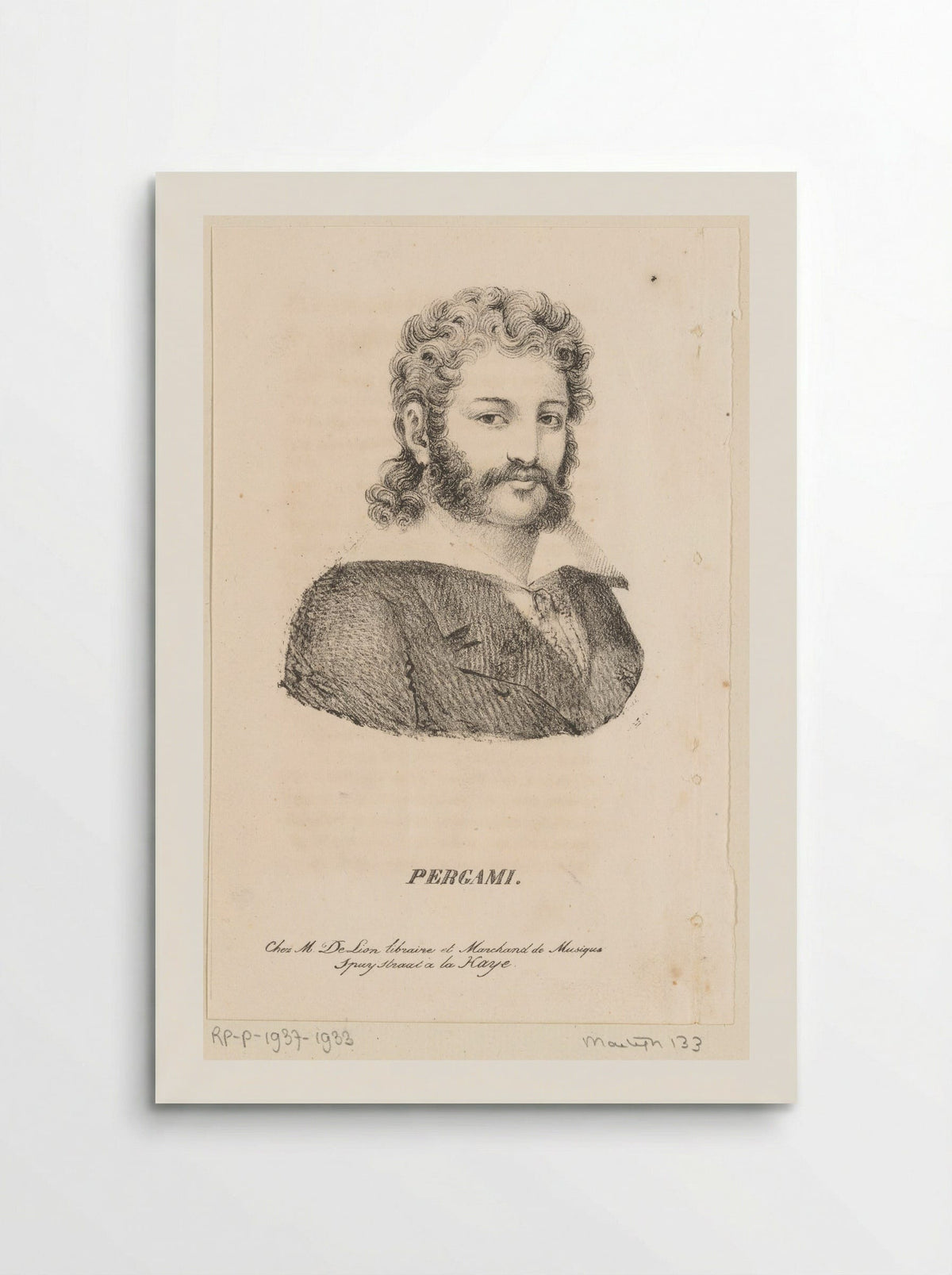 Portret van Baron Pergami - Jean Baptiste Ambroise Marcellin Jobard - Poster