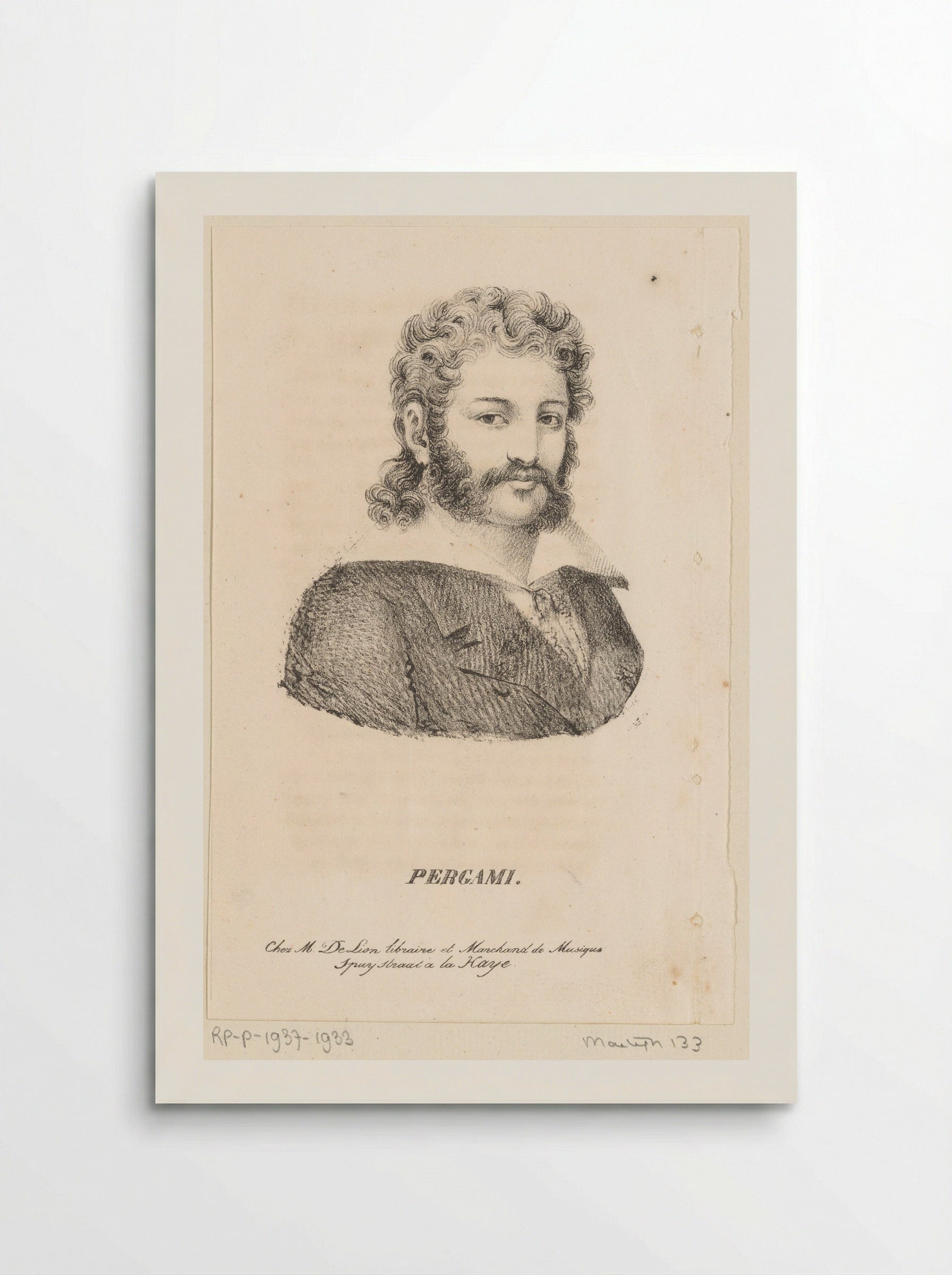 Portret van Baron Pergami - Jean Baptiste Ambroise Marcellin Jobard - Poster