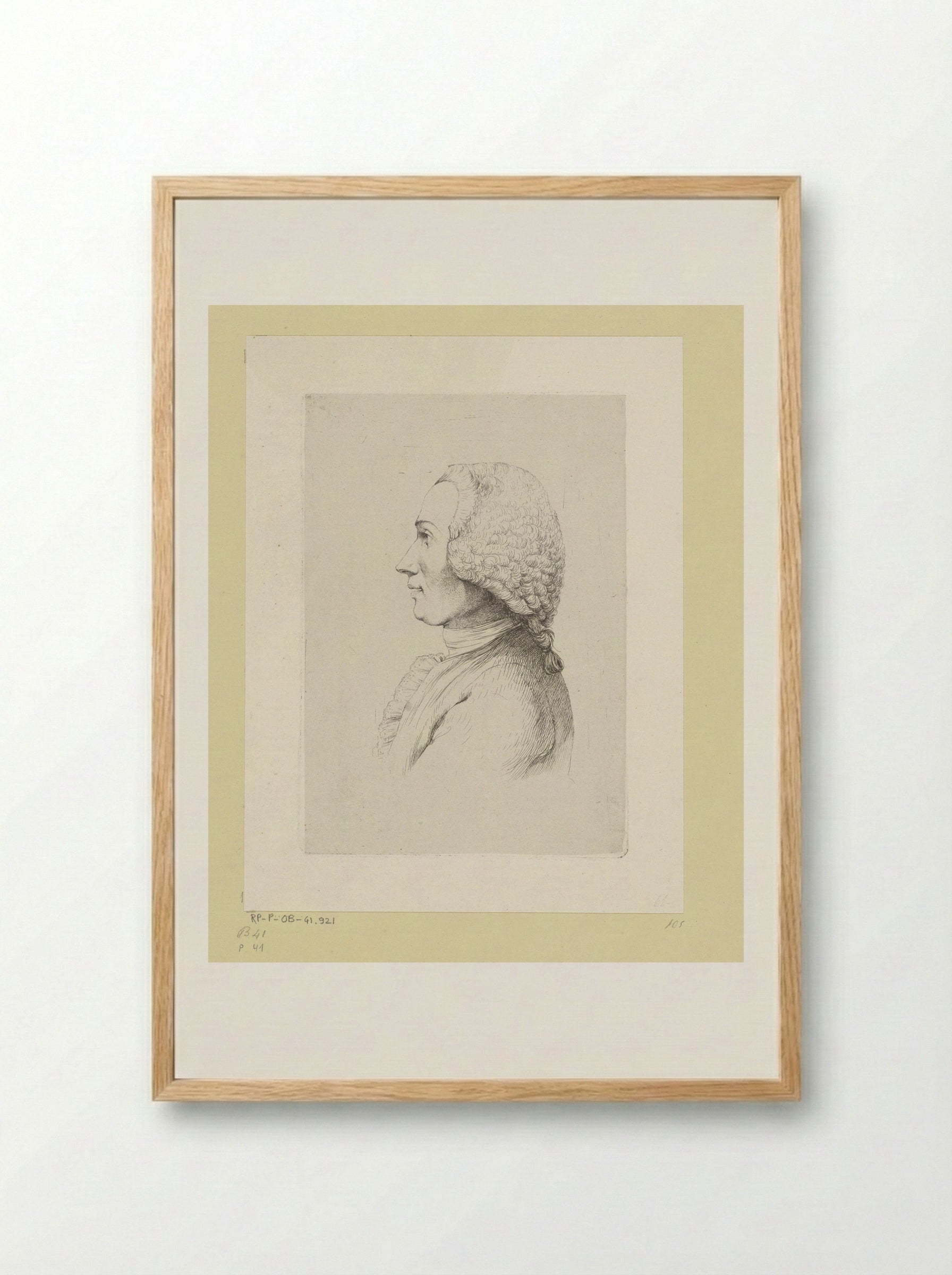 Portret van Camille de Boissieu en profile - Jean-Jacques de Boissieu - Framed Print Wood