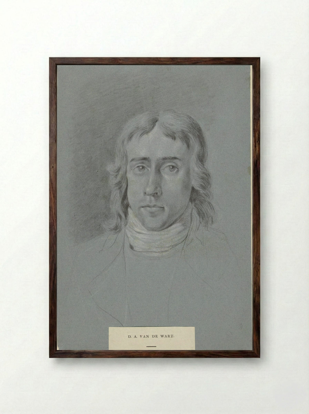 Portret van Carel Wouter Visscher - Derk Anthony van de Wart - Framed Print Dark Wood